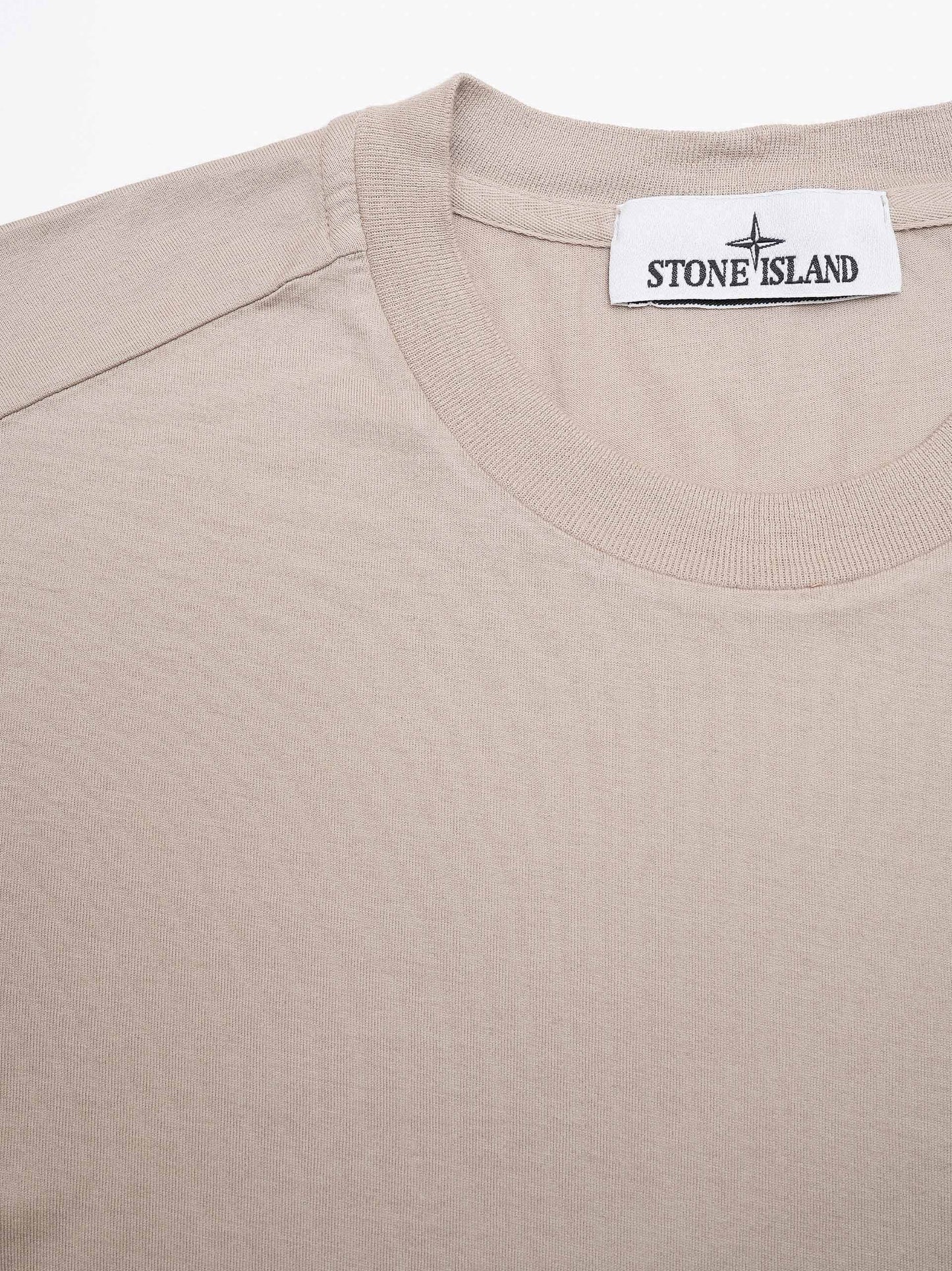 STONE ISLAND - Basic-T-Shirt mit Logo-Patch für Herren Sand-Beige - Sand Beige