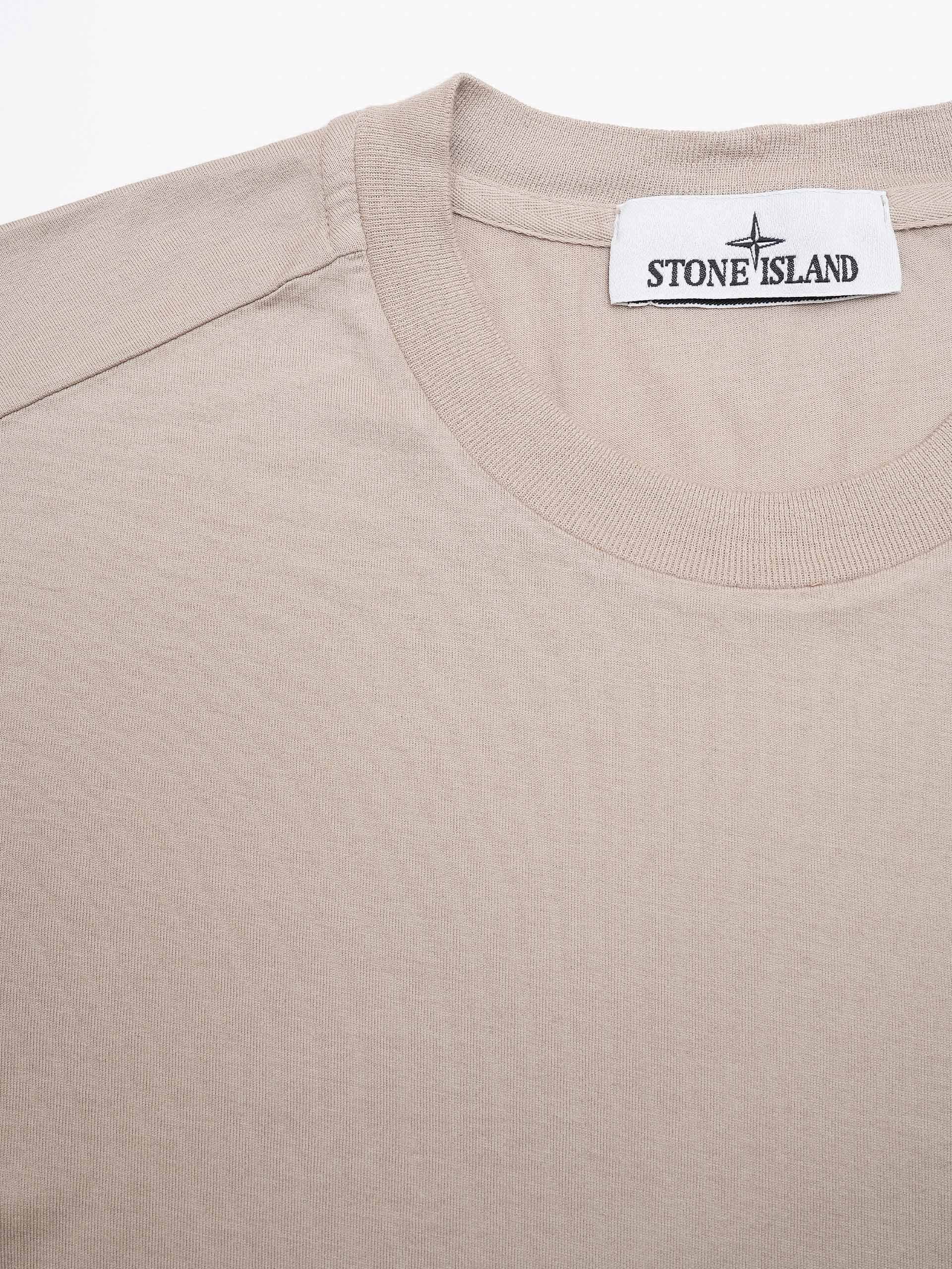 STONE ISLAND - Basic-T-Shirt mit Logo-Patch für Herren Sand-Beige - Sand Beige
