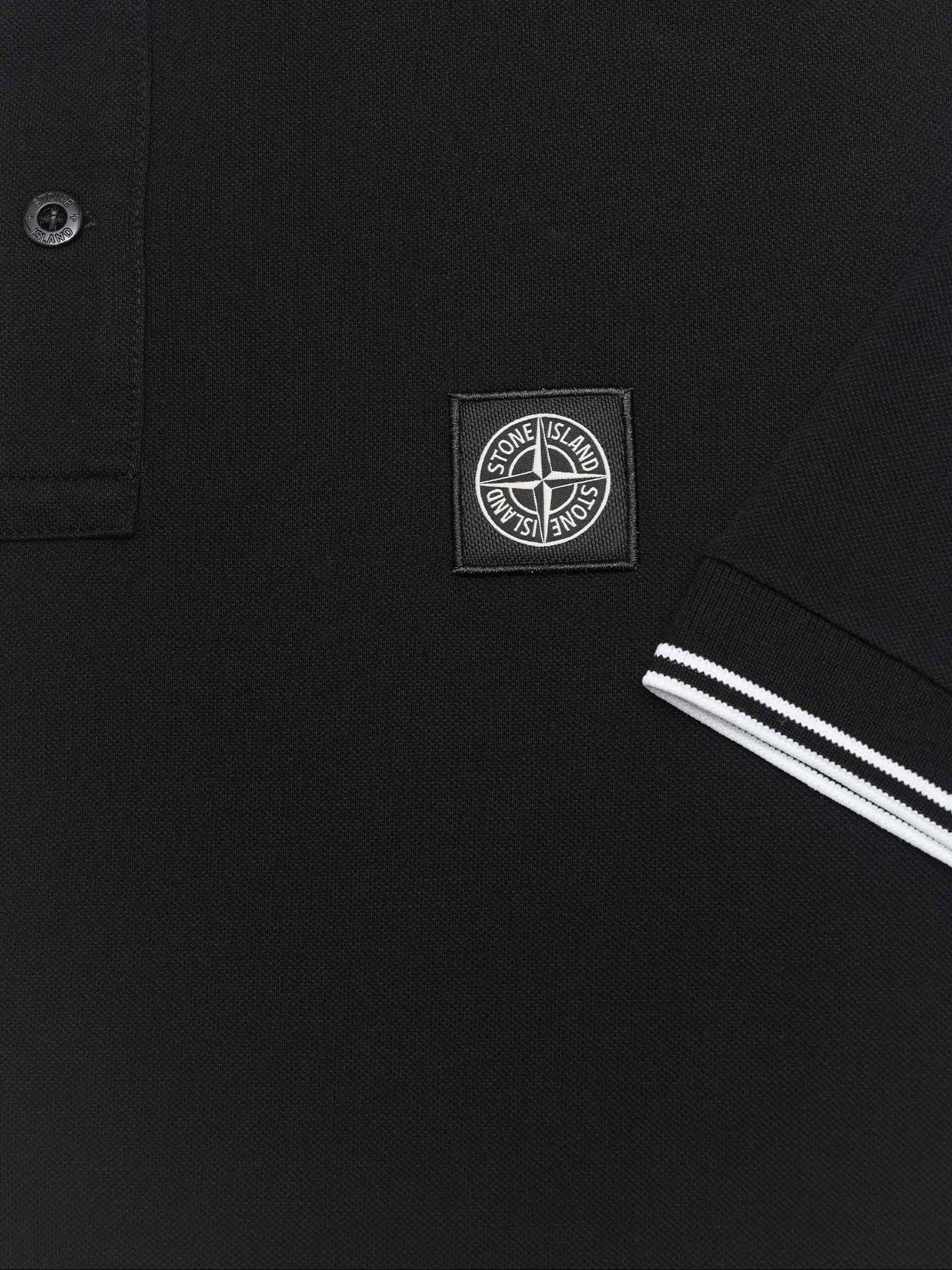 STONE ISLAND - Poloshirt mit Kompass-Patch für Herren in Schwarz - Black