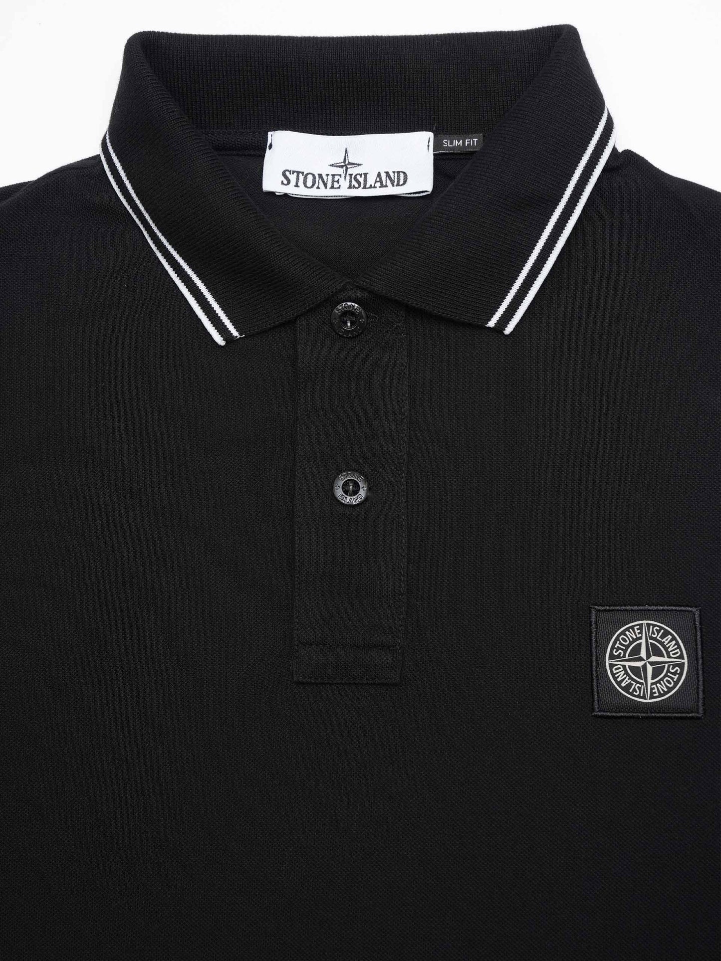 STONE ISLAND - Poloshirt mit Kompass-Patch für Herren in Schwarz - Black