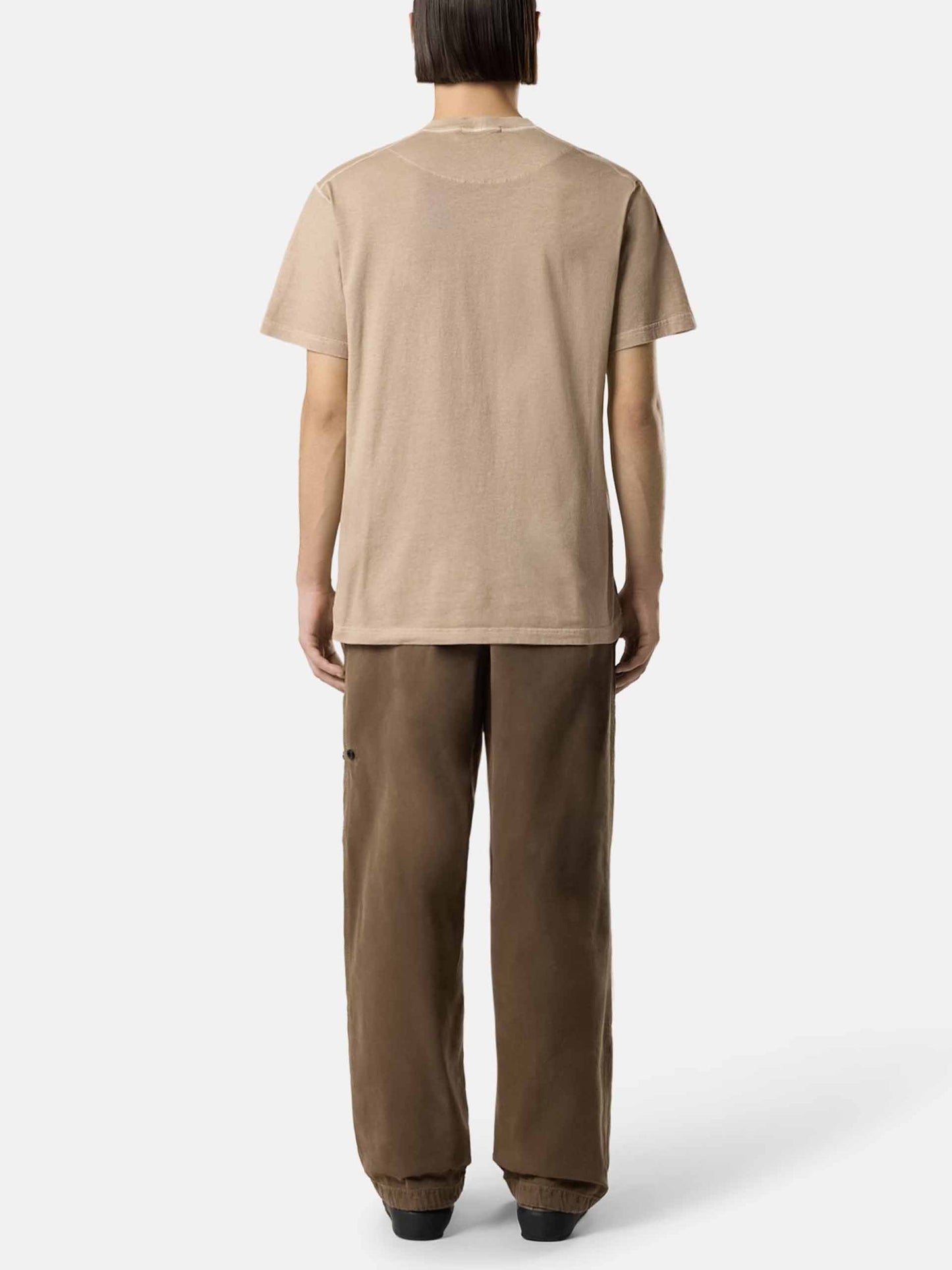 STONE ISLAND - Logo-T-Shirt mit Fissato-Effekt für Herren in Sand-Beige - Sand Beige