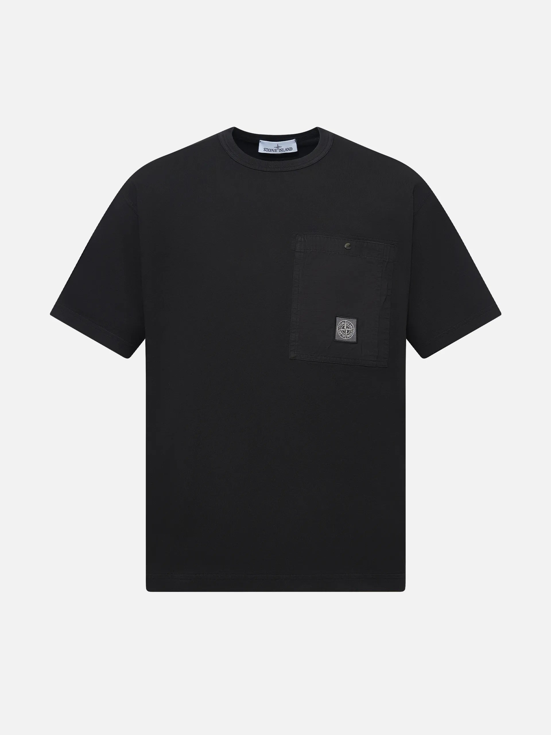STONE ISLAND - T-Shirt mit Brusttasche für Herren Schwarz - Black