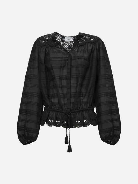 MARANT ETOILE - Top Polly mit Spitzenbesatz für Damen in Schwarz - Black
