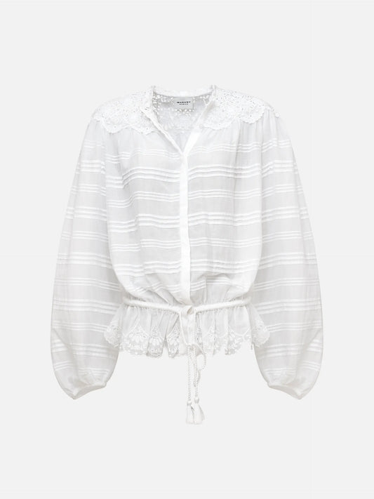 MARANT ETOILE - Top Polly mit Spitzenbesatz für Damen in Weiß - White