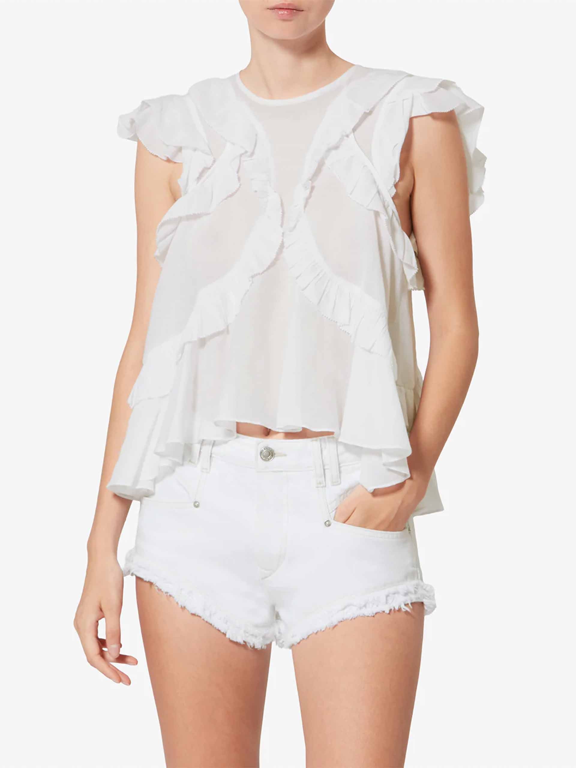 MARANT ETOILE - Top Nalou mit Volants für Damen in Weiß - White