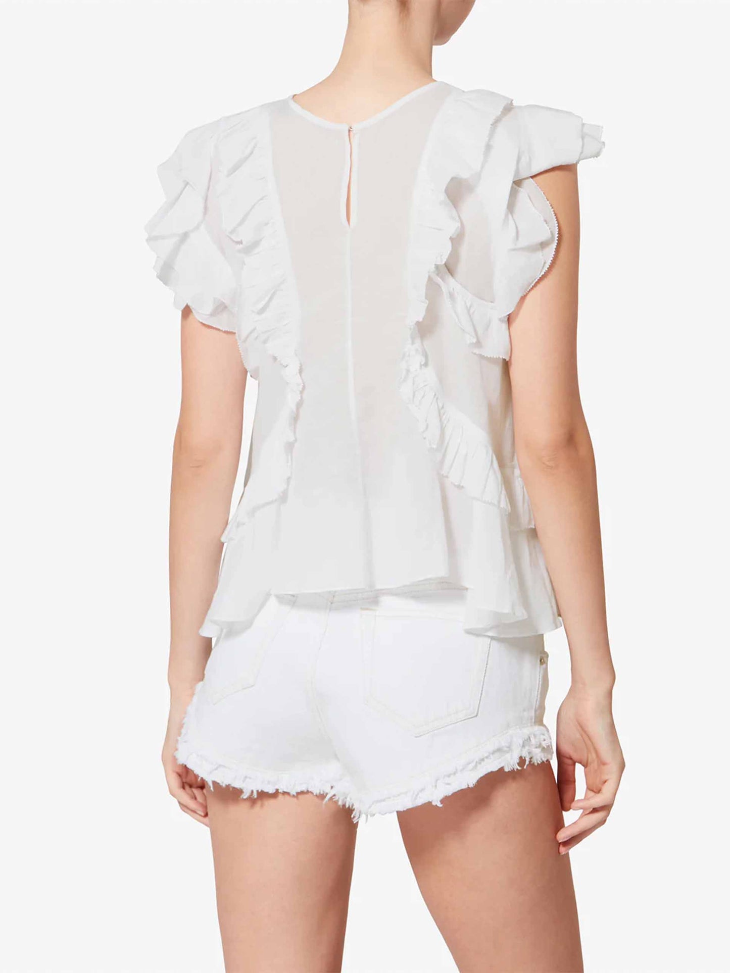 MARANT ETOILE - Top Nalou mit Volants für Damen in Weiß - White