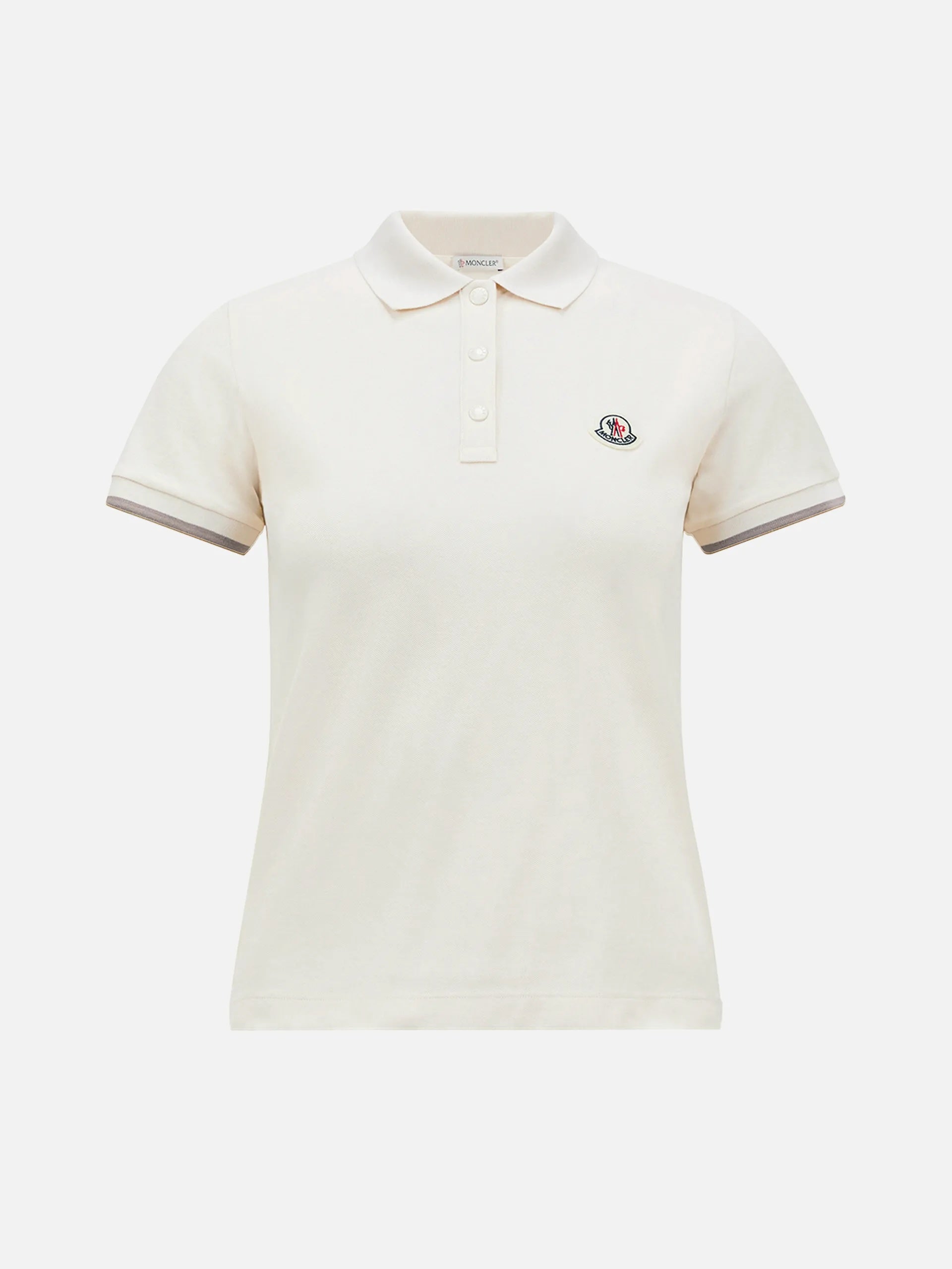 MONCLER - Piqué-Poloshirt mit Logo für Damen in Weiß - White