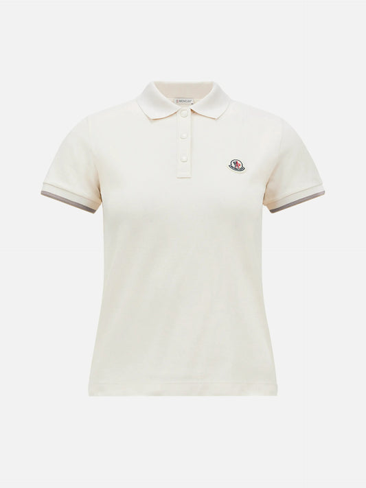 MONCLER - Piqué-Poloshirt mit Logo für Damen in Weiß - White