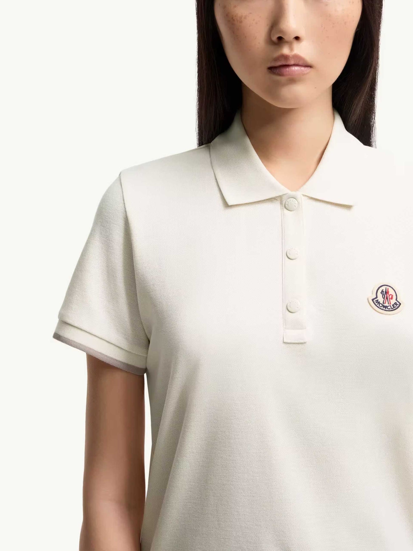MONCLER - Piqué-Poloshirt mit Logo für Damen in Weiß - White
