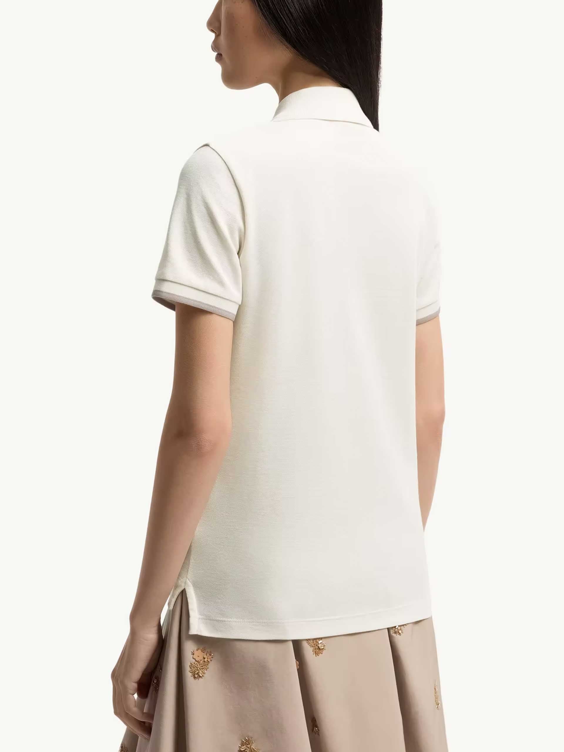 MONCLER - Piqué-Poloshirt mit Logo für Damen in Weiß - White