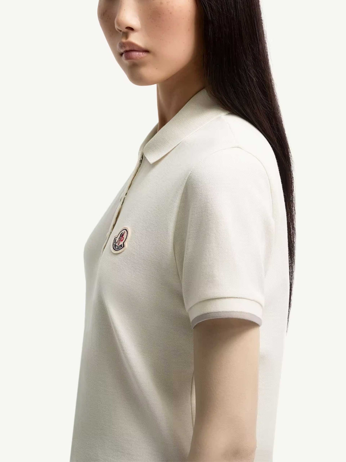 MONCLER - Piqué-Poloshirt mit Logo für Damen in Weiß - White