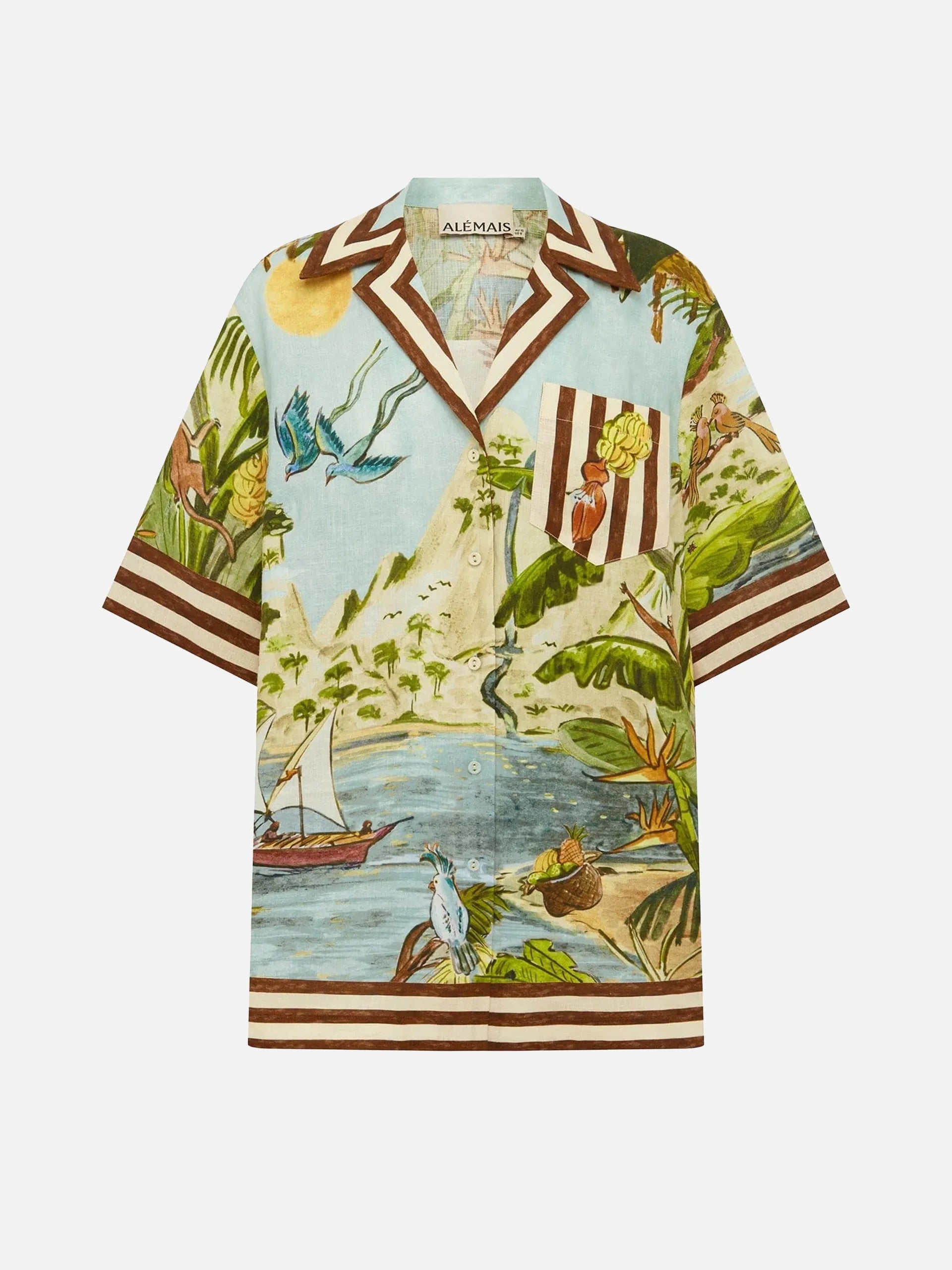 ALEMAIS - Leinenhemd Toucan Tango für Damen