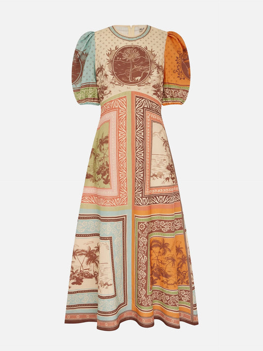 ALEMAIS - Midikleid Alberta aus Leinen für Damen