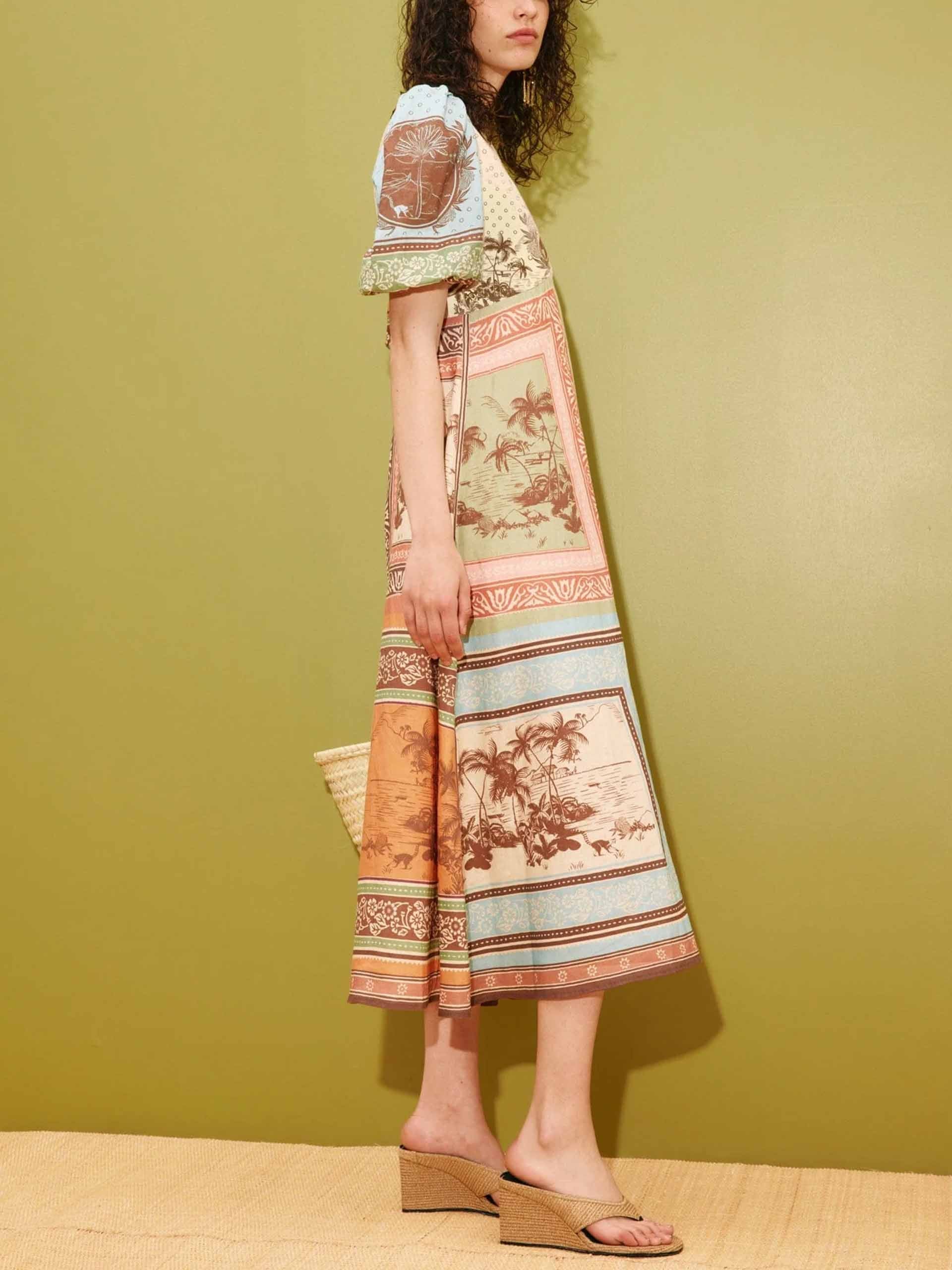 ALEMAIS - Midikleid Alberta aus Leinen für Damen