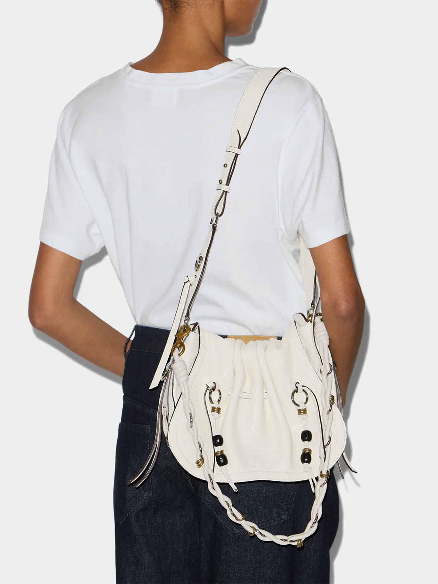 ISABEL MARANT - Schultertasche Bolton Shoulder Bag aus Leder in Off White - Chalk