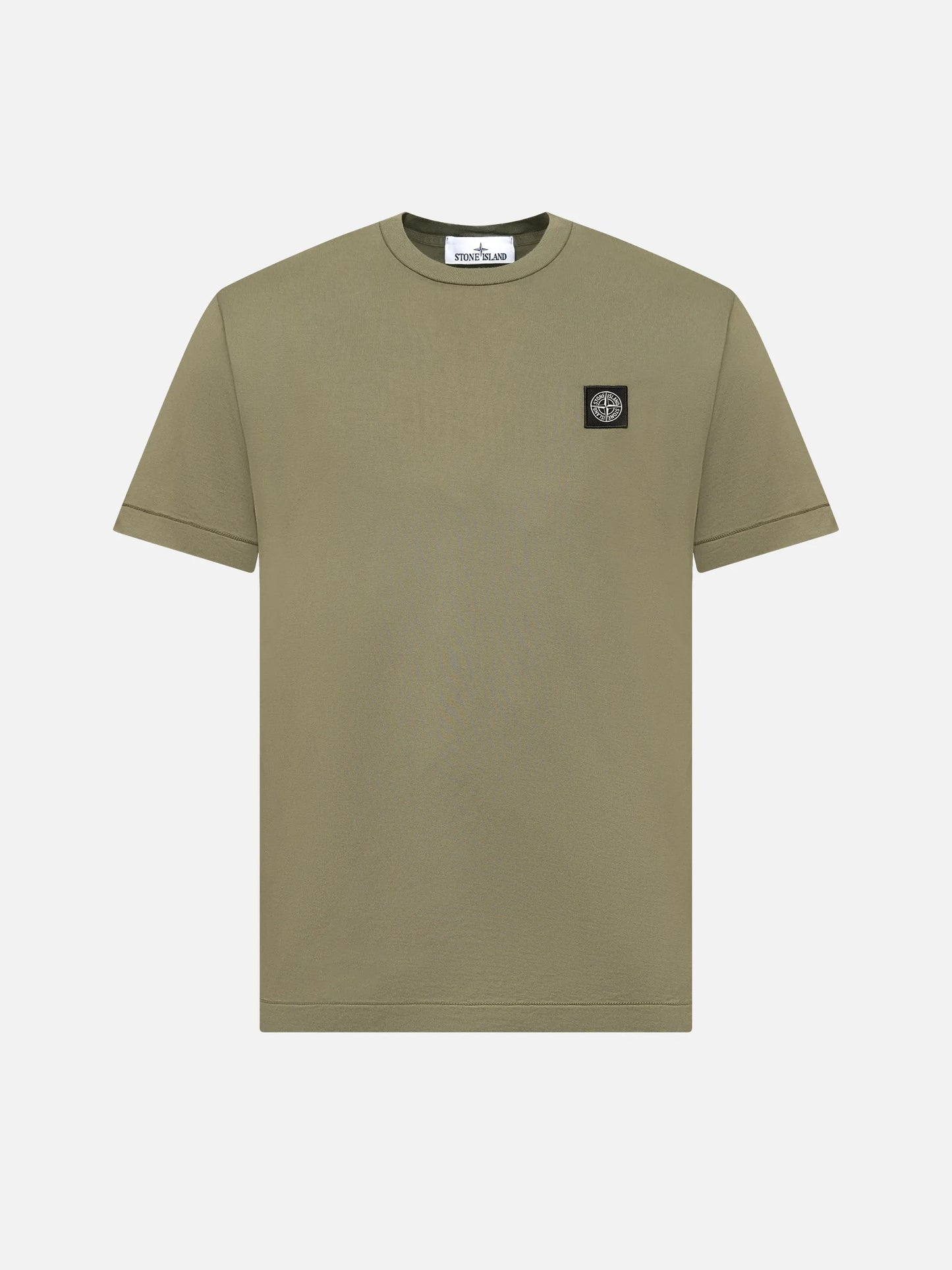 STONE ISLAND - Basic-T-Shirt mit Logo-Patch für Herren Militärgrün - Military green
