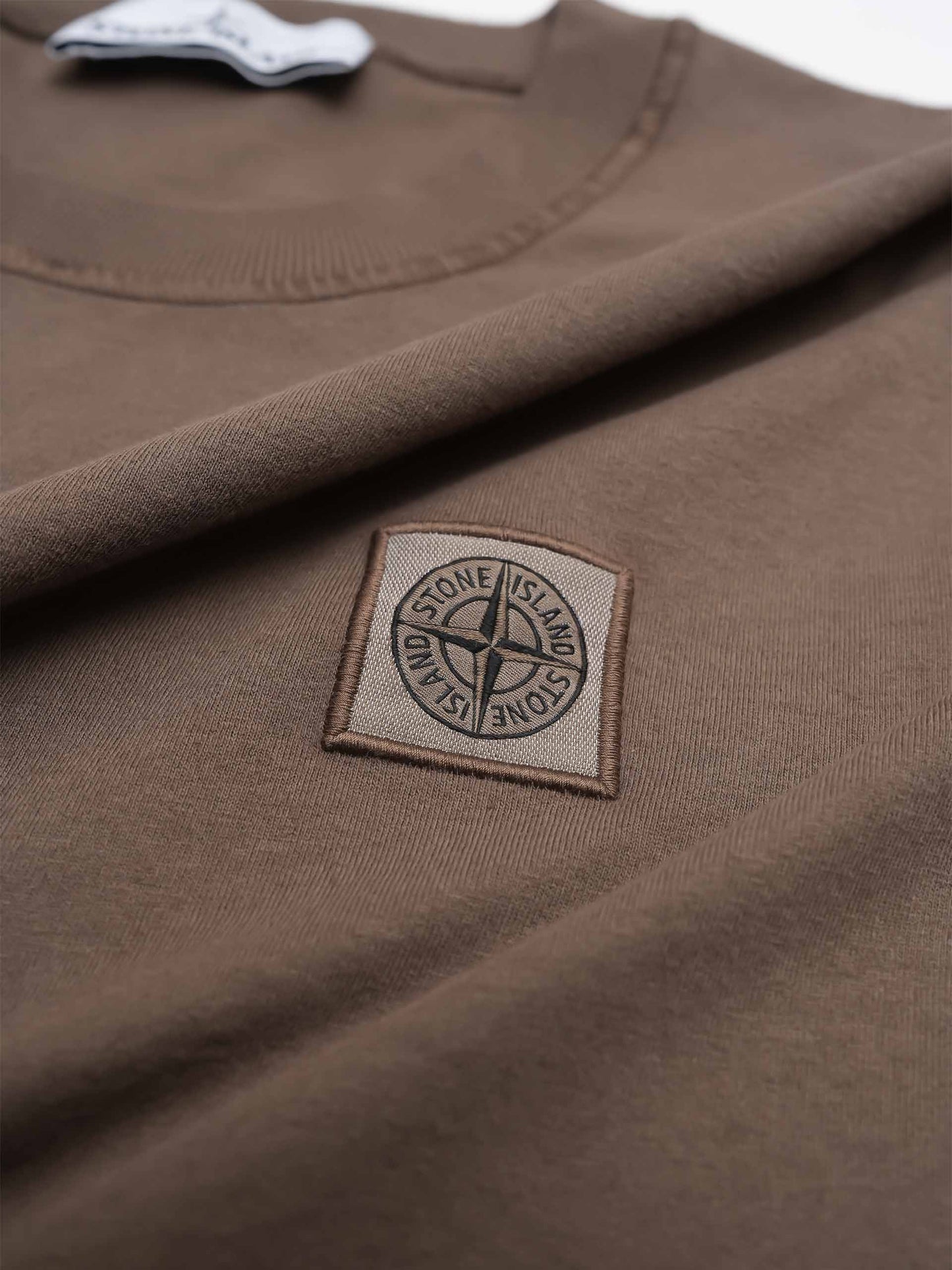 STONE ISLAND - Logo-T-Shirt mit Fissato-Effekt für Herren in Braun - Brown
