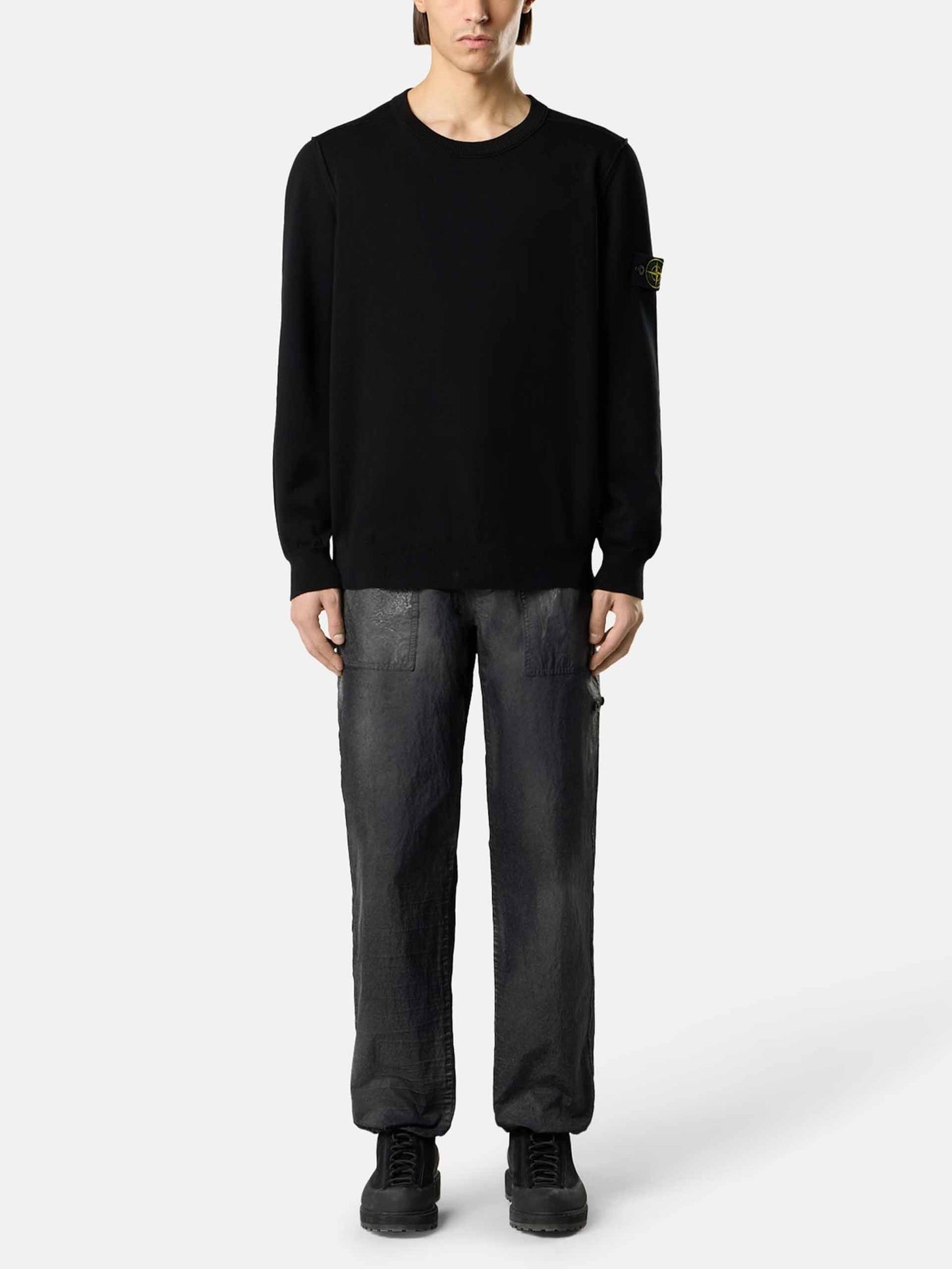 STONE ISLAND - Strickpullover aus Baumwolle für Herren in Schwarz - Black