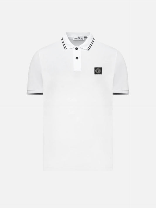 STONE ISLAND - Poloshirt mit Kompass-Patch für Herren in Weiß - White