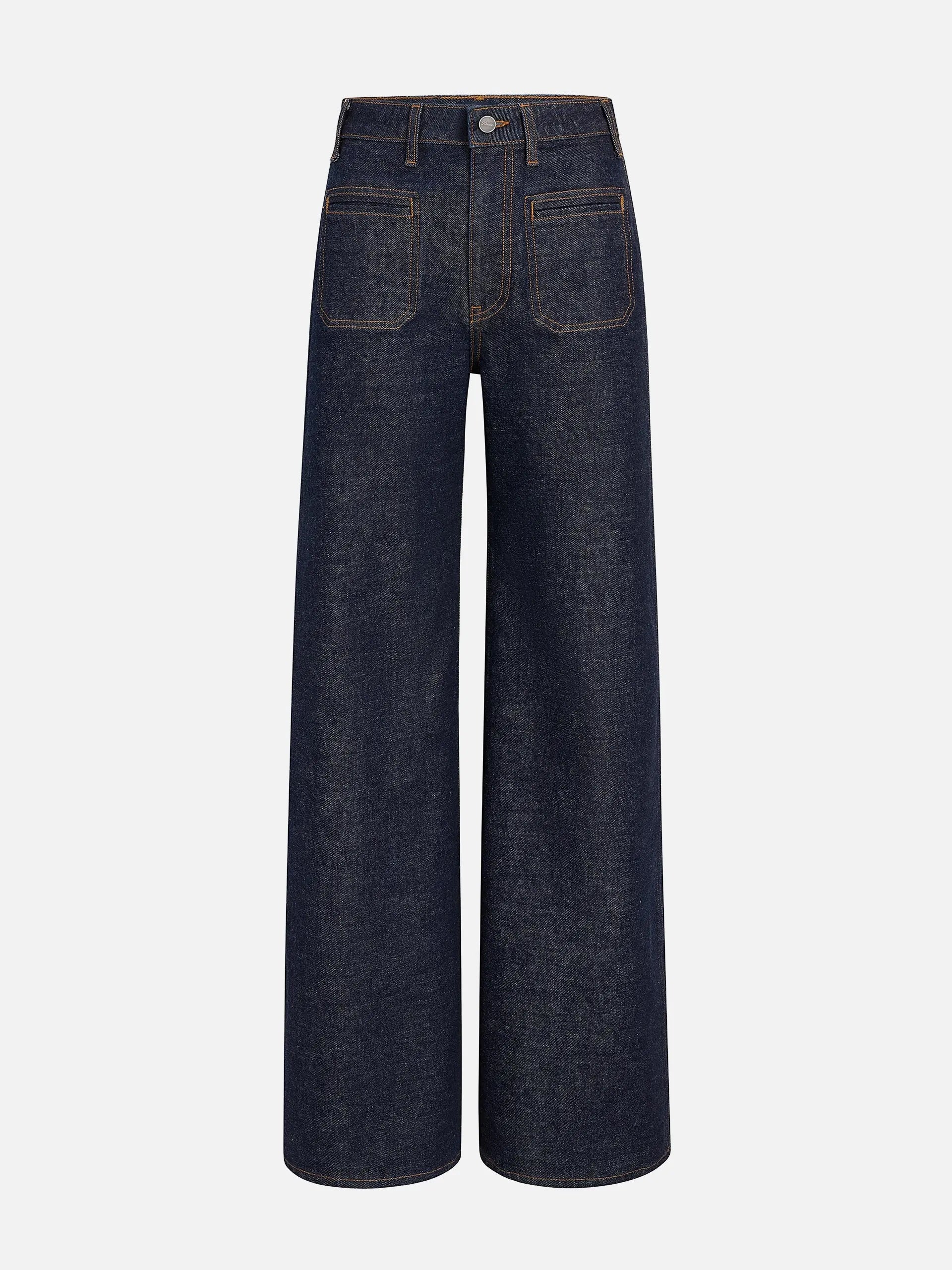 KHAITE - High-Waist Wide-Leg Jeans Delmonico für Damen Dunkelblau Rinse - Benson