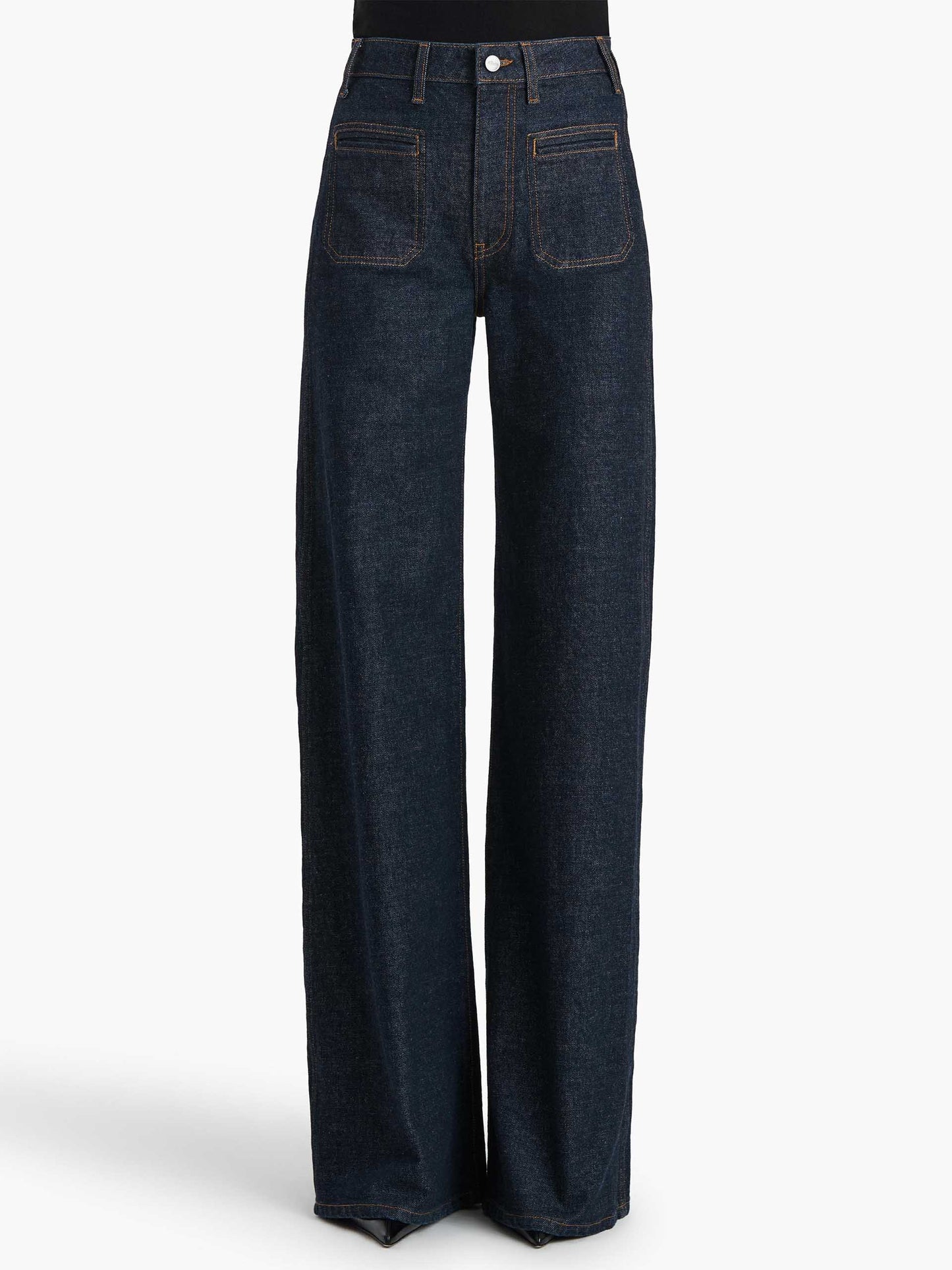 KHAITE - High-Waist Wide-Leg Jeans Delmonico für Damen Dunkelblau Rinse - Benson