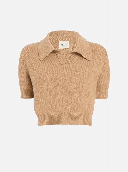 KHAITE - Polo-Pullover Leni aus Kaschmir-Mix für Damen Camel Beige