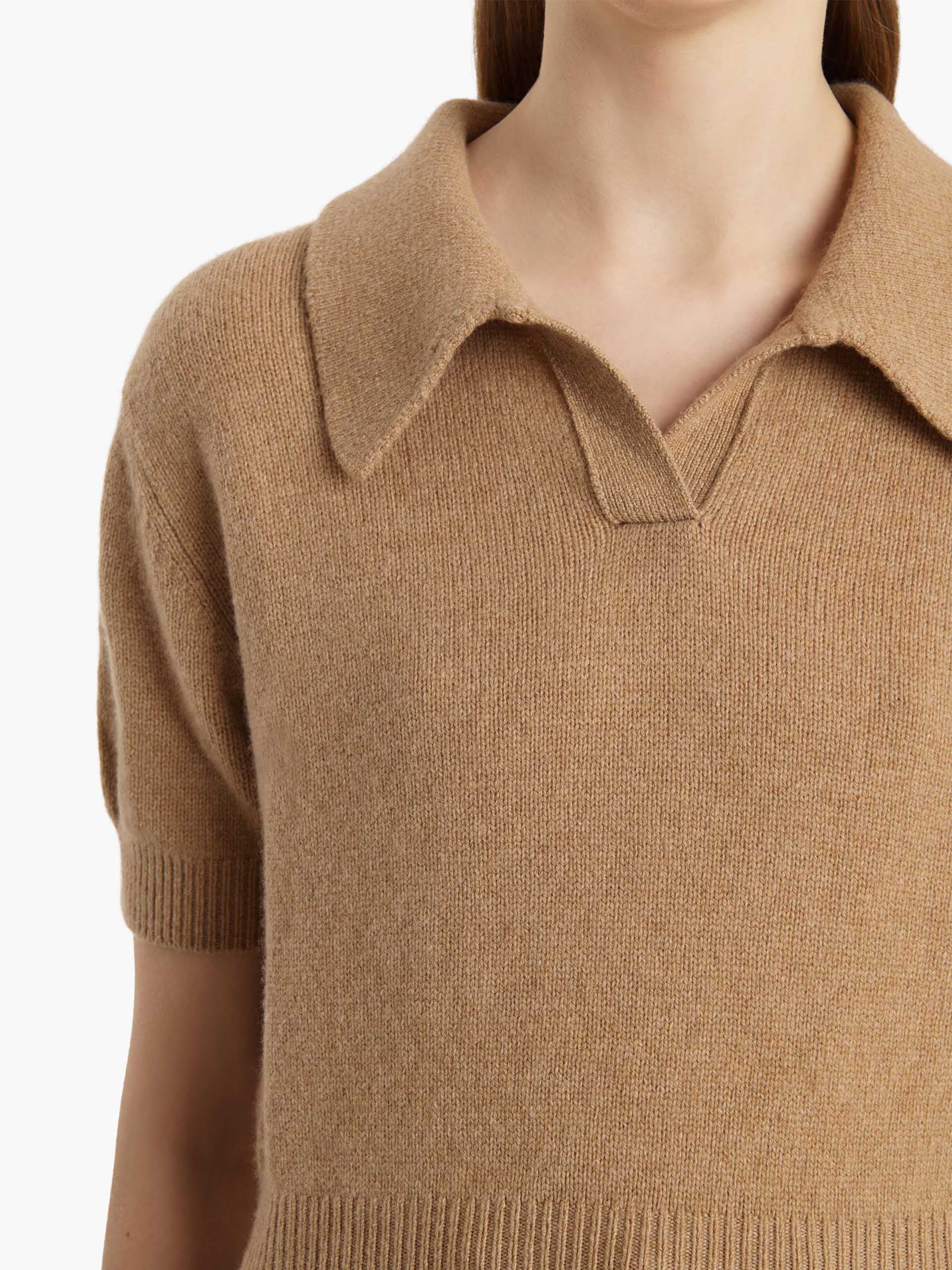 KHAITE - Polo-Pullover Leni aus Kaschmir-Mix für Damen Camel Beige
