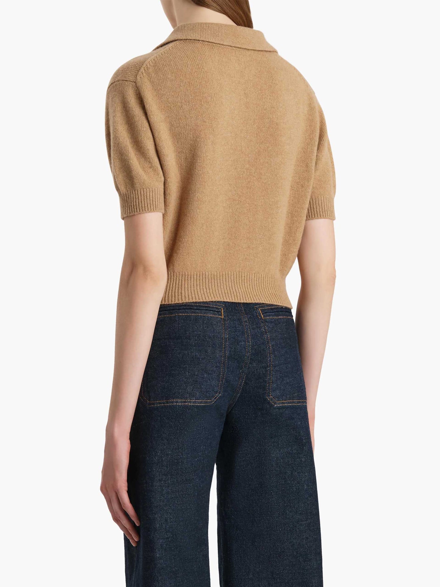 KHAITE - Polo-Pullover Leni aus Kaschmir-Mix für Damen Camel Beige