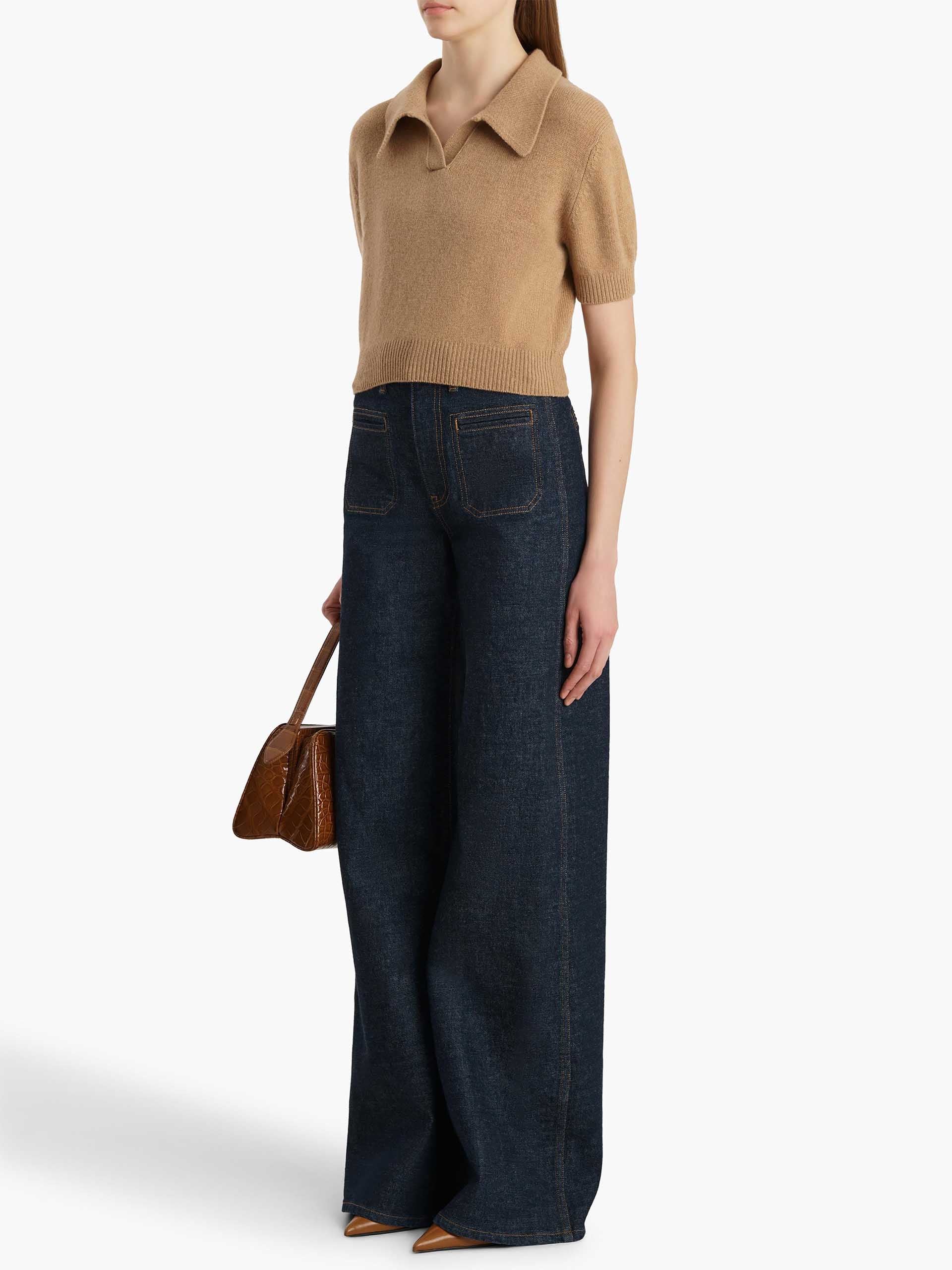 KHAITE - Polo-Pullover Leni aus Kaschmir-Mix für Damen Camel Beige