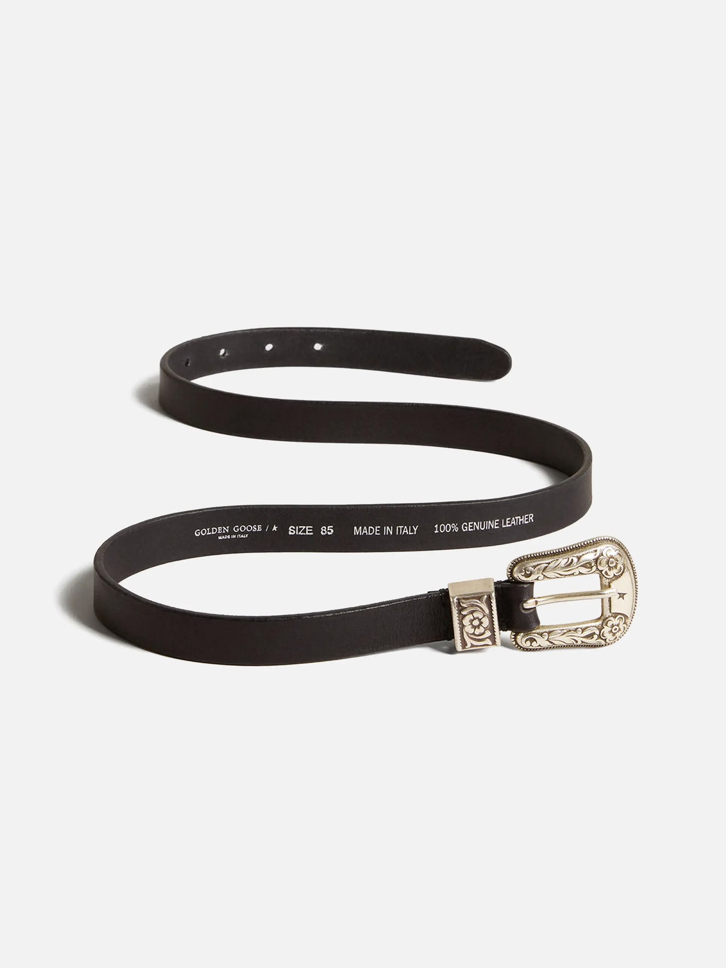 GOLDEN GOOSE - Gürtel aus Leder mit silberfarbener Schnalle