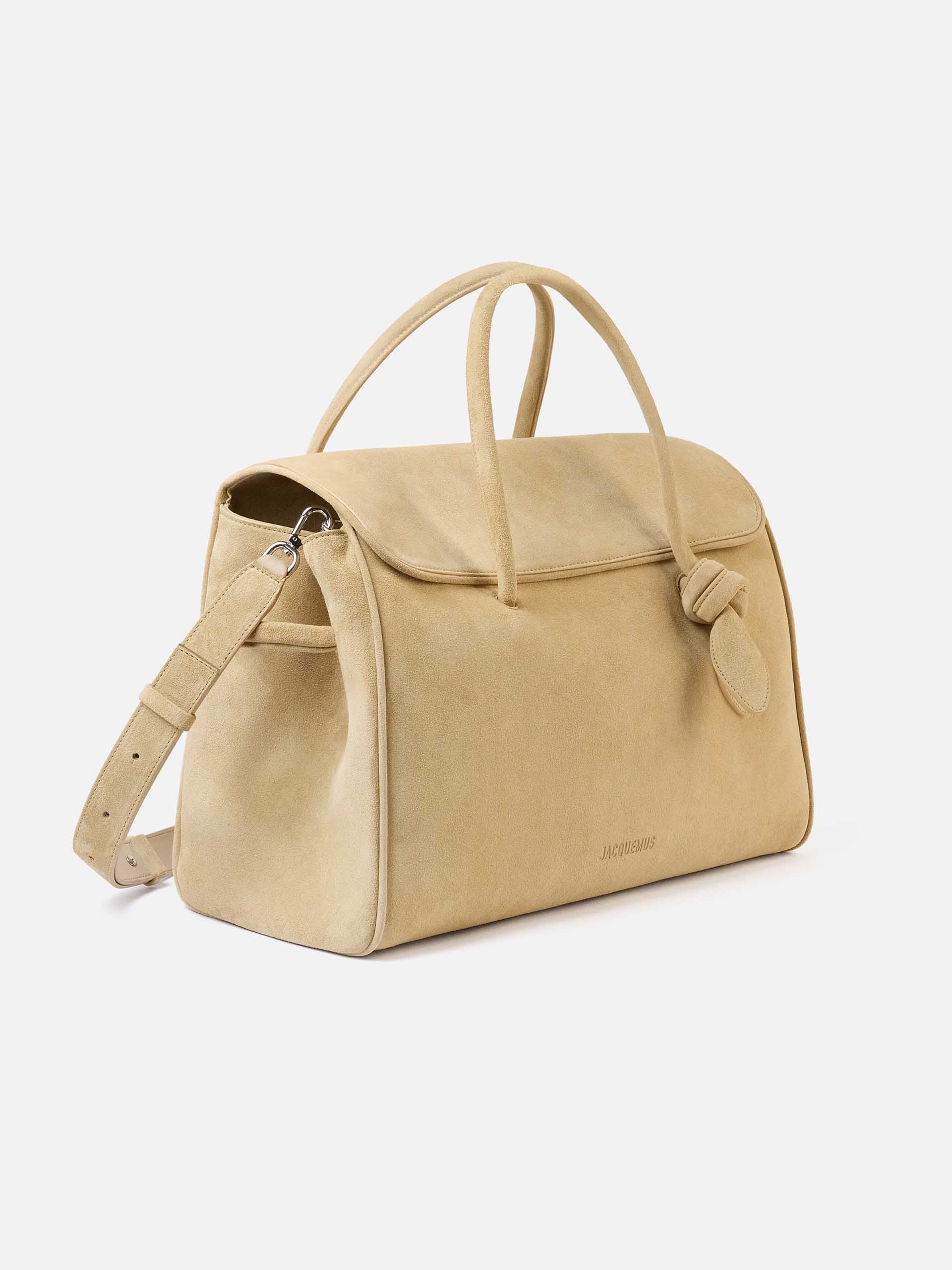JACQUEMUS - Tote Bag Turismo Flap aus Veloursleder Beige Suede