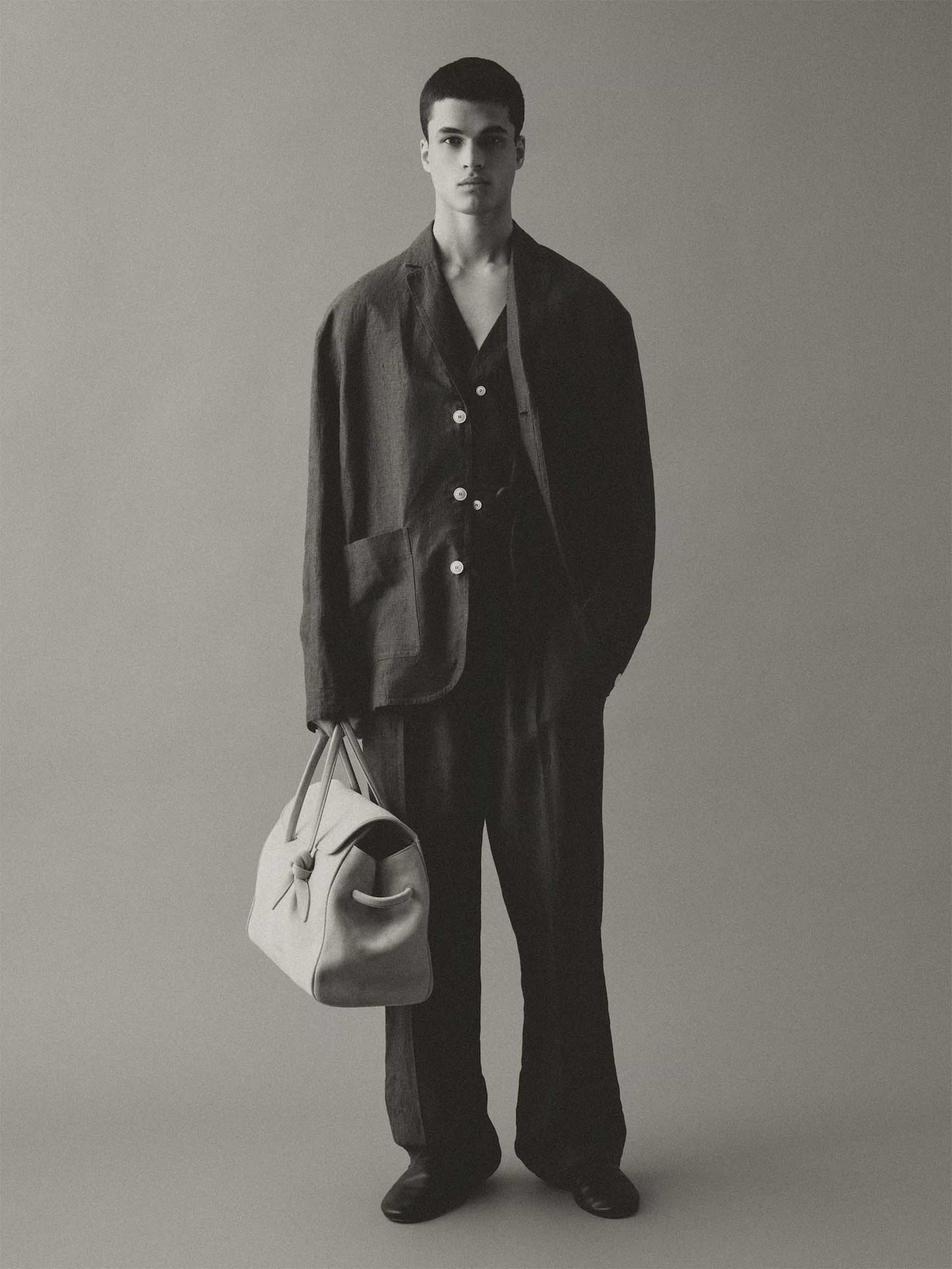 JACQUEMUS - Tote Bag Turismo Flap aus Veloursleder Beige Suede