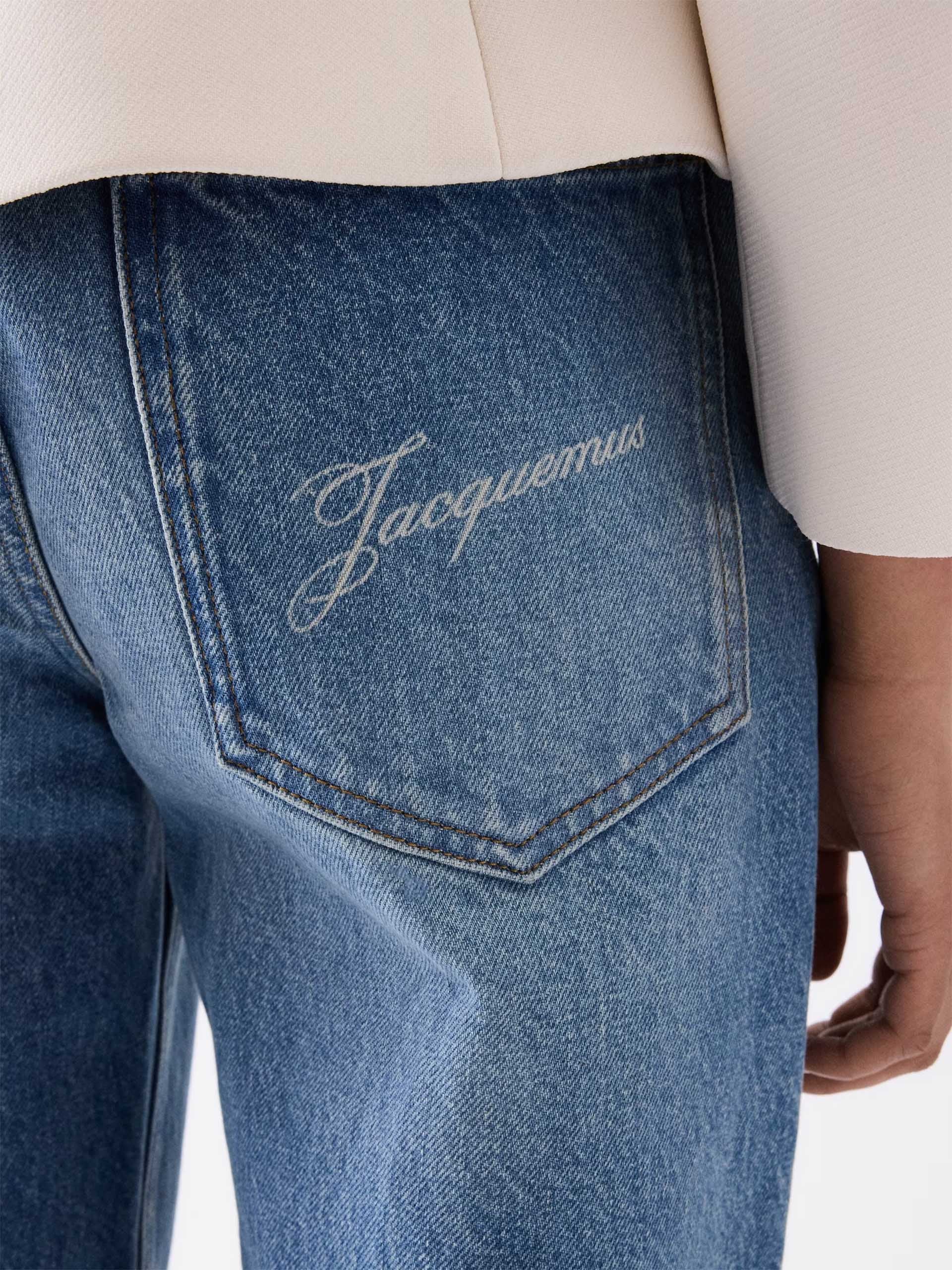 JACQUEMUS - Mid-Rise Wide-Leg Jeans de-Nîmes für Damen Indigoblau Washed