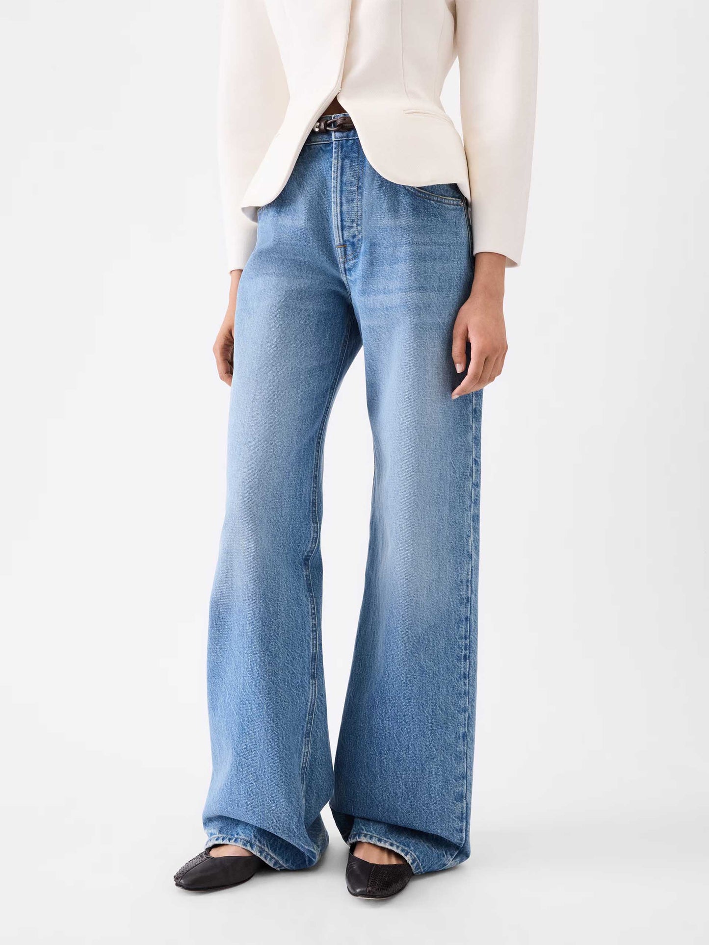 JACQUEMUS - Mid-Rise Wide-Leg Jeans de-Nîmes für Damen Indigoblau Washed