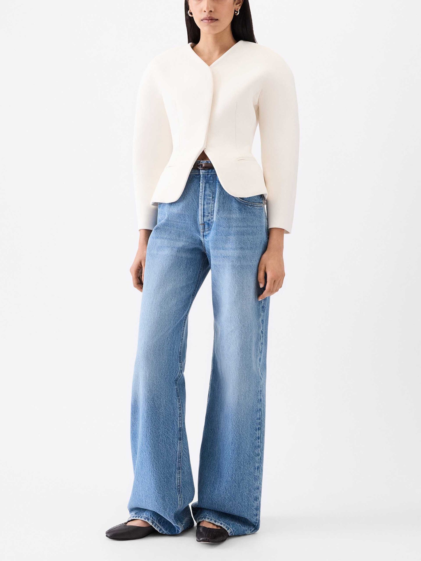 JACQUEMUS - Mid-Rise Wide-Leg Jeans de-Nîmes für Damen Indigoblau Washed