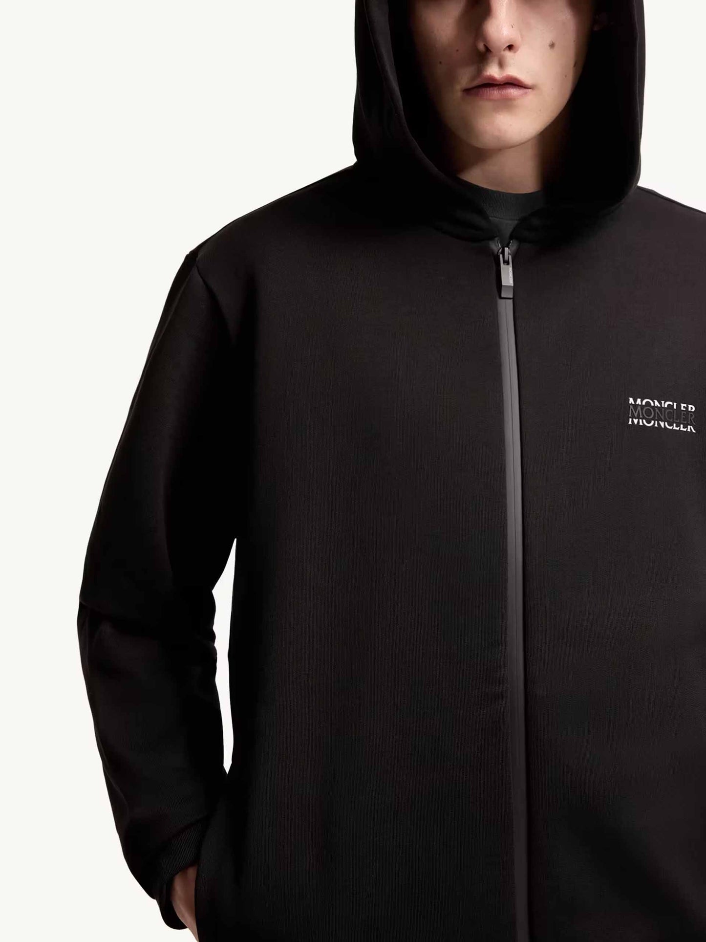 MONCLER - Kapuzenjacke aus Baumwollfleece für Herren