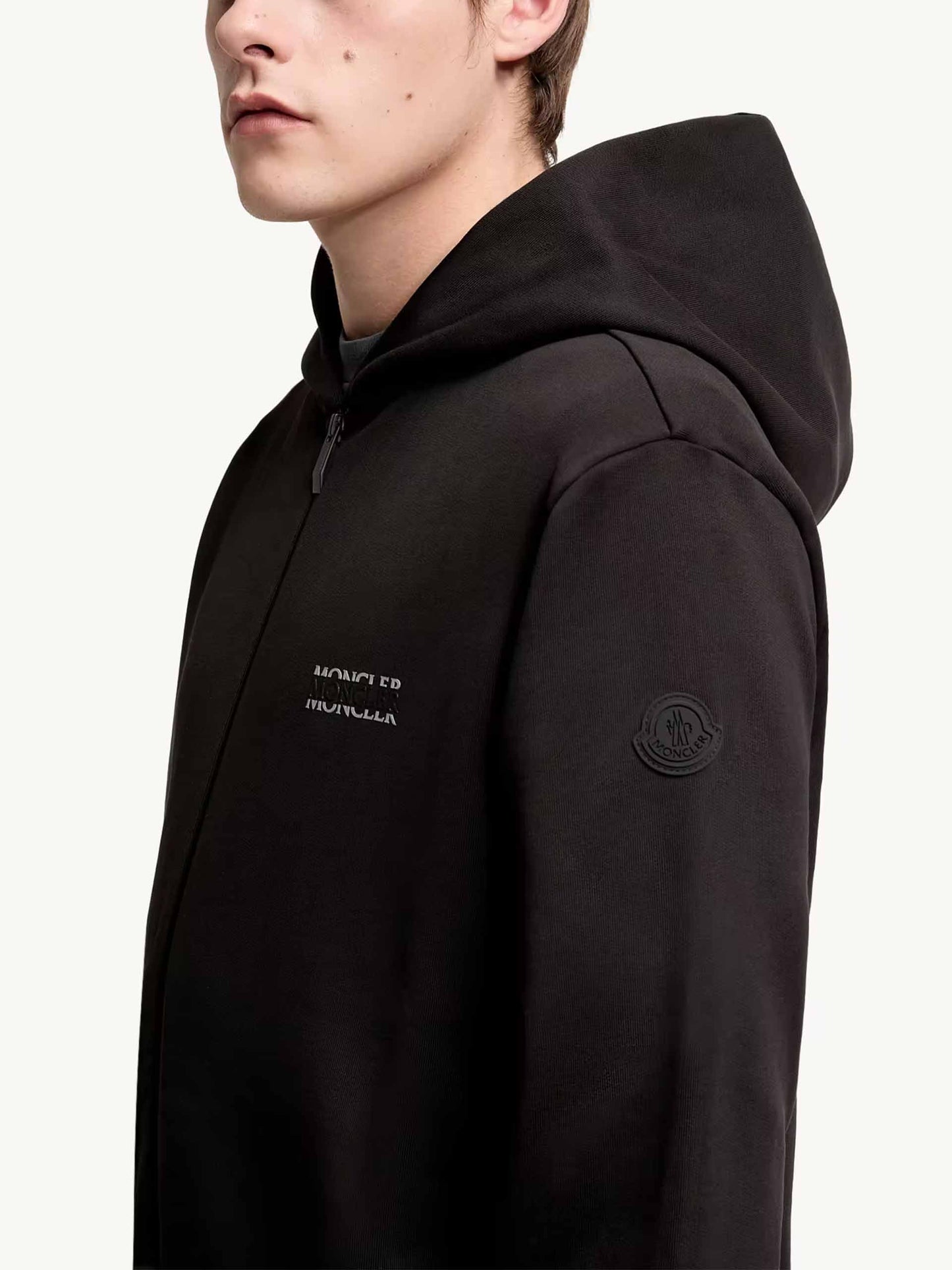 MONCLER - Kapuzenjacke aus Baumwollfleece für Herren