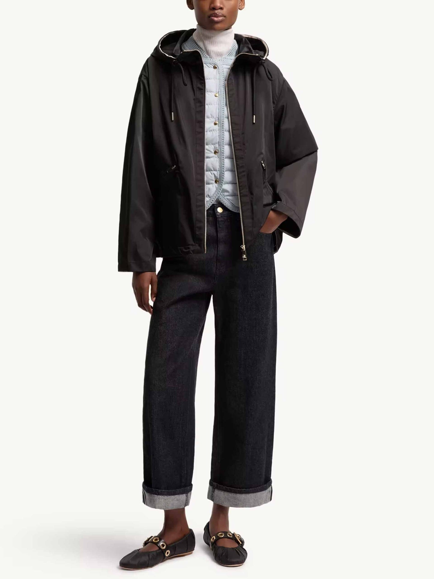 MONCLER - Jacke Cassiopea mit Kapuze für Damen Schwarz - Black