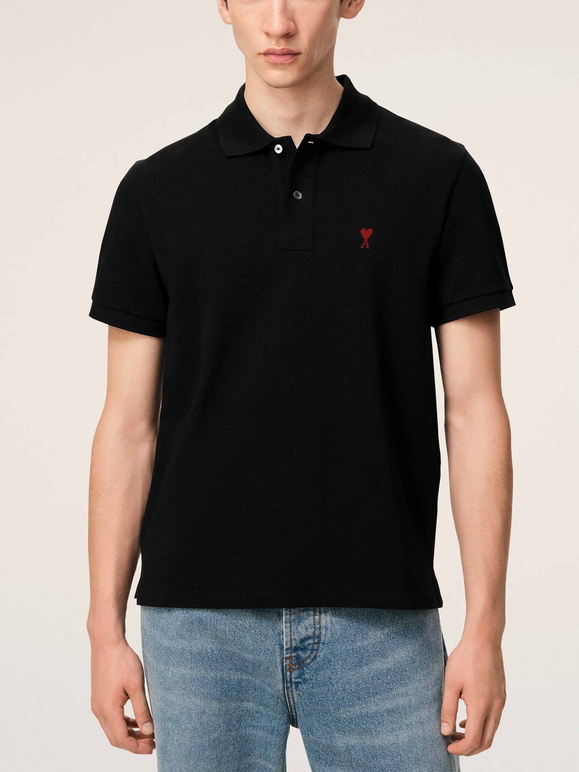 AMI PARIS - Poloshirt Ami De Coeur für Herren Schwarz - Black