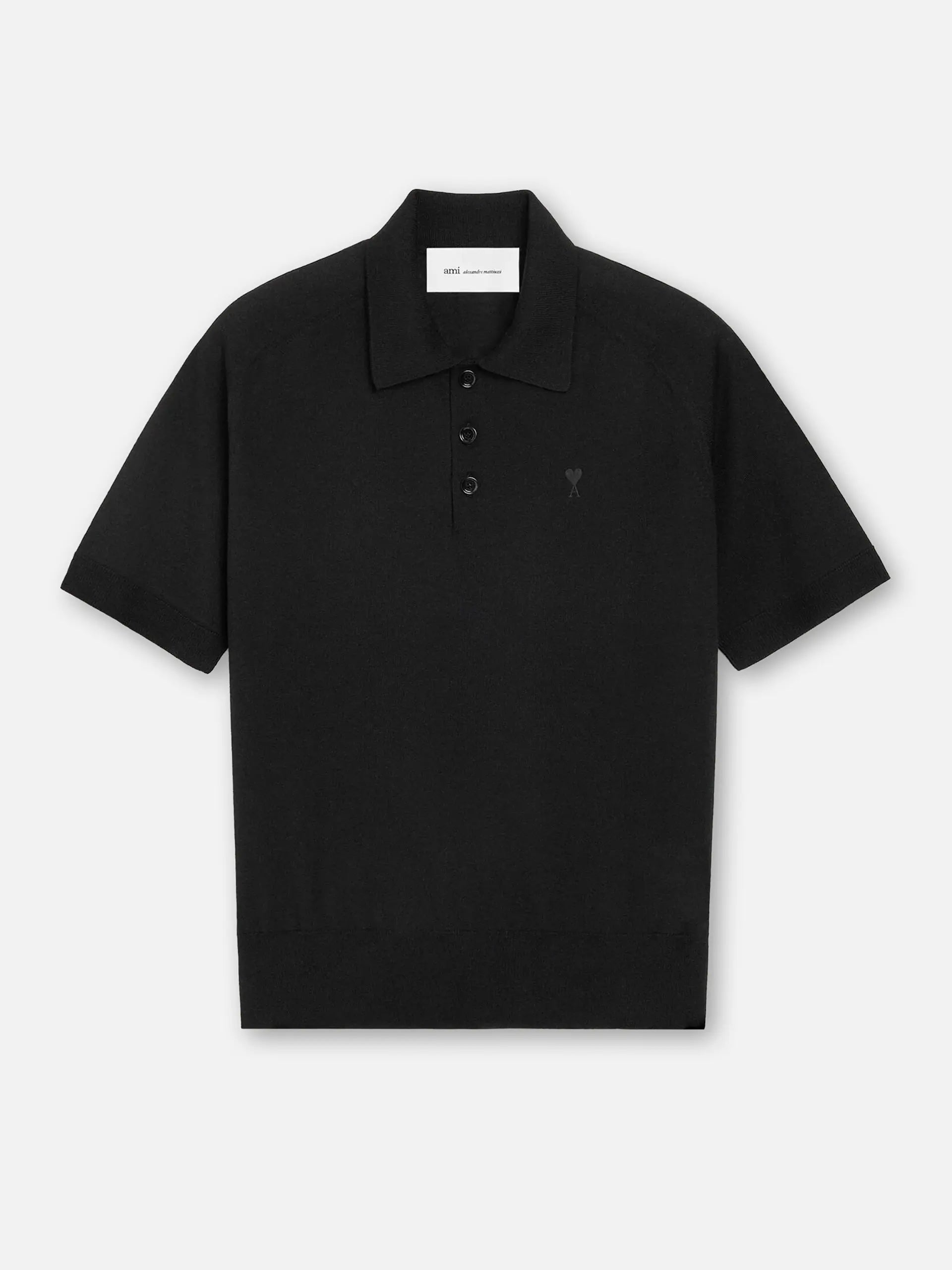 AMI PARIS - Strickpolo Ami De Coeur für Herren Schwarz - Black