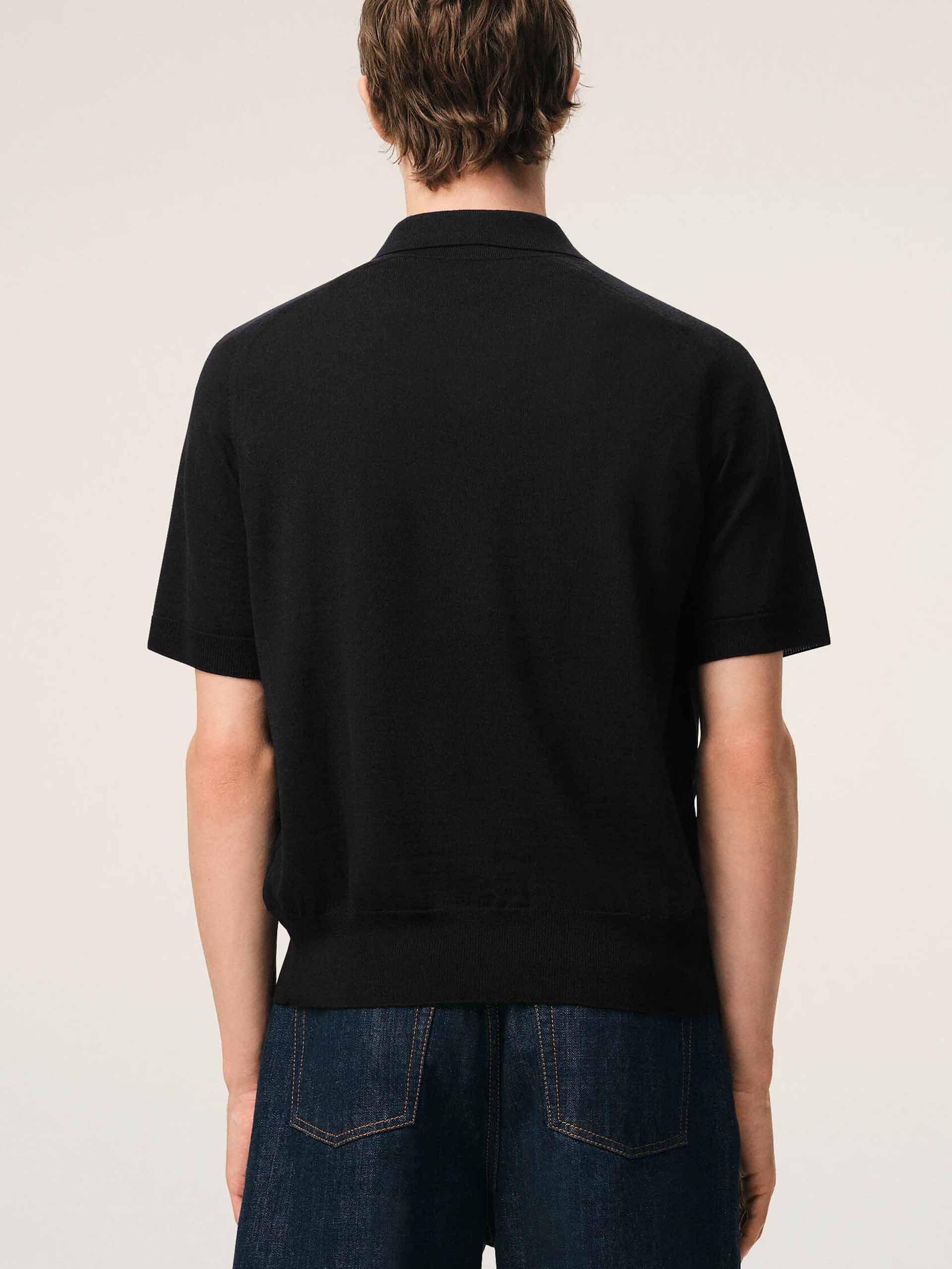 AMI PARIS - Strickpolo Ami De Coeur für Herren Schwarz - Black