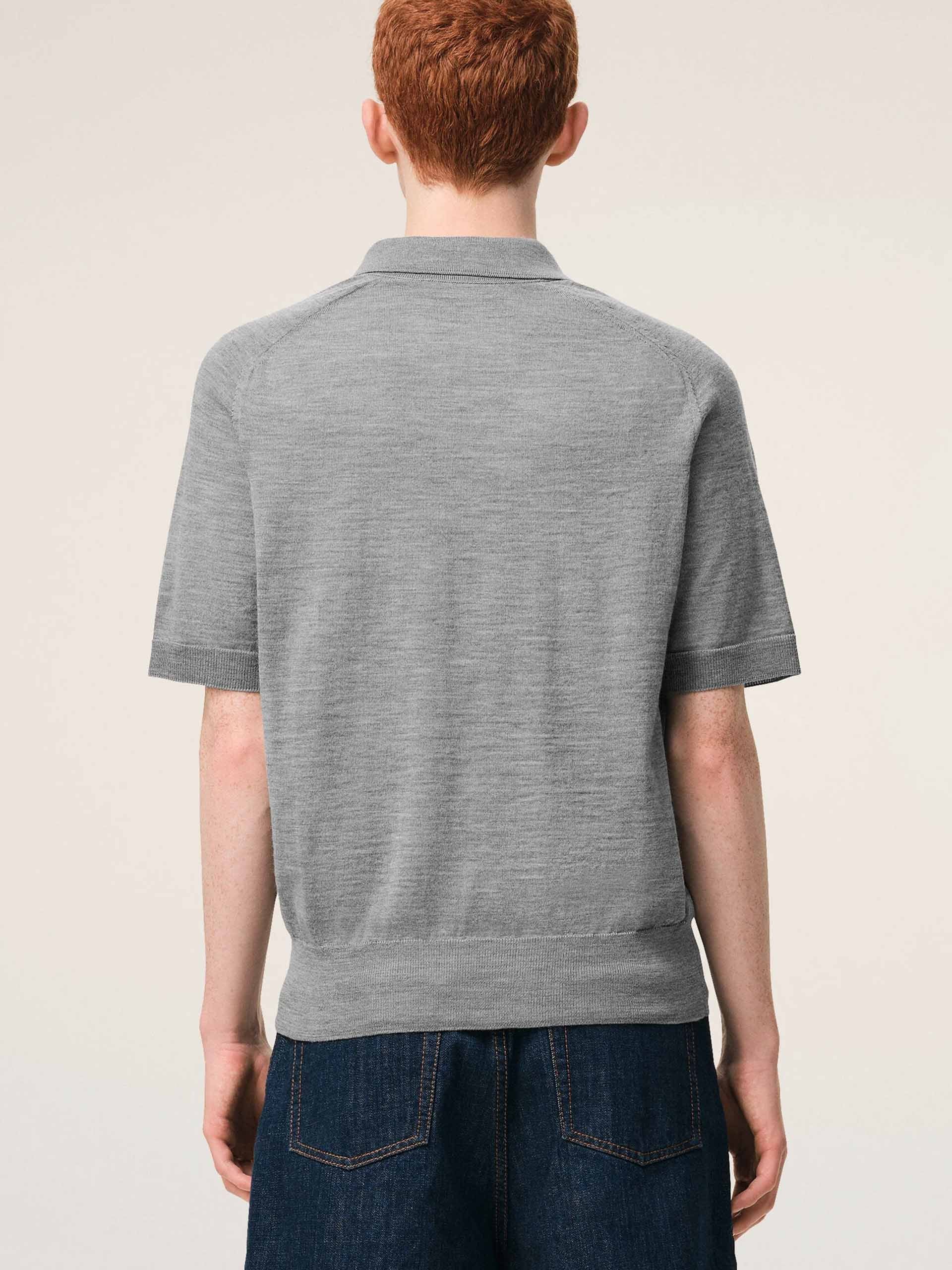 AMI PARIS - Strickpolo Ami De Coeur für Herren Grau - Heather Grey