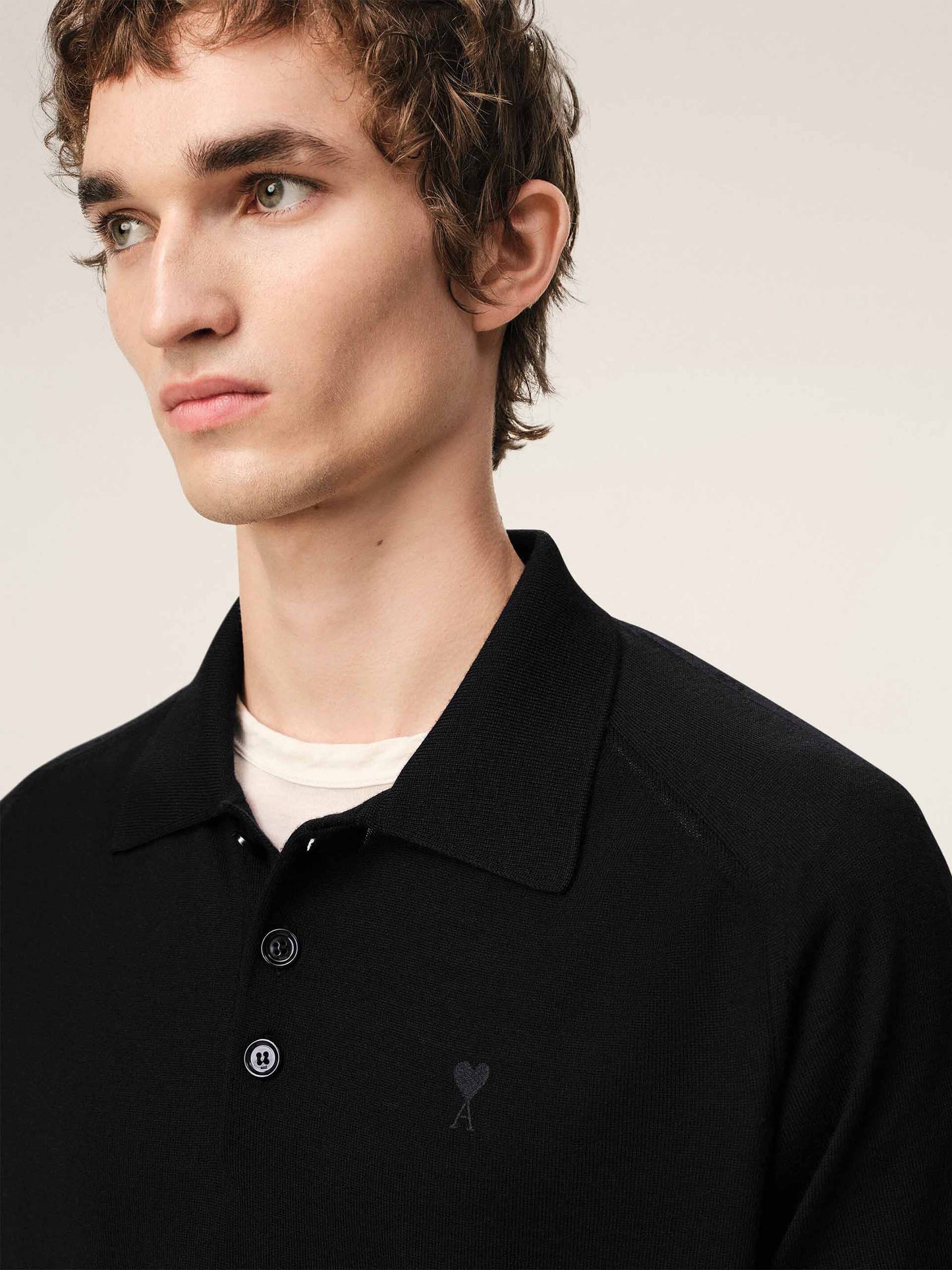 AMI PARIS - Strickpolo Ami De Coeur für Herren Schwarz - Black