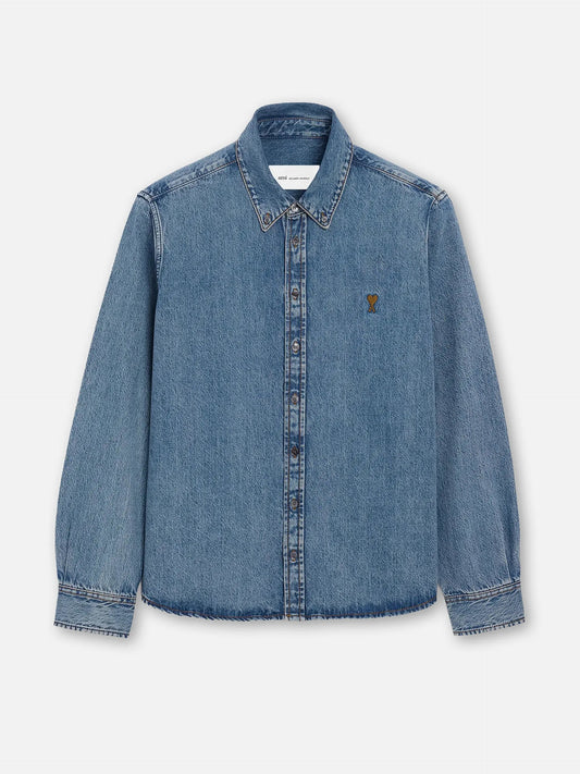 AMI PARIS - Jeanshemd Ami De Coeur mit Logo-Stickerei