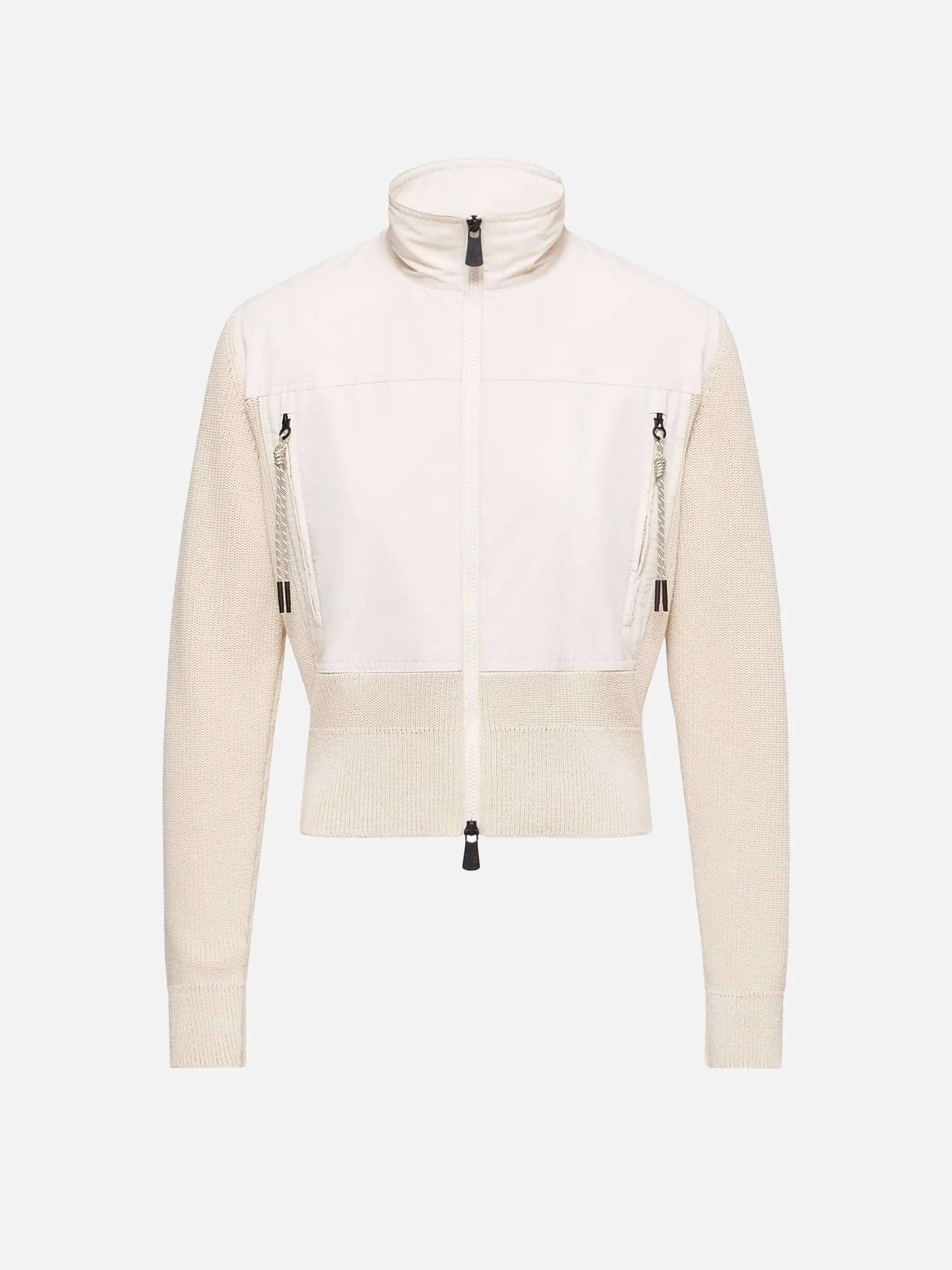 MONCLER GRENOBLE - Wattierte Strickjacke aus Baumwolle für Damen Hellbeige - Light beige
