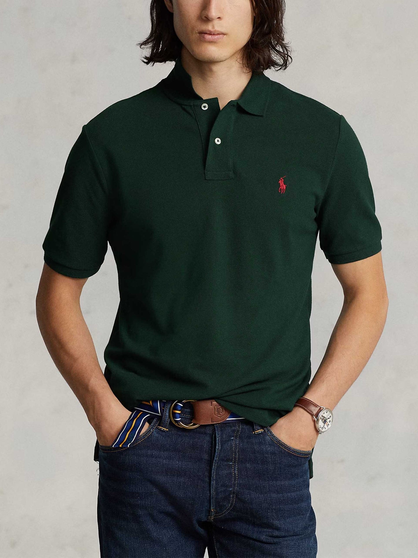 POLO RALPH LAUREN - Poloshirt aus Baumwoll-Piqué für Herren Dunkelgrün - Dark green