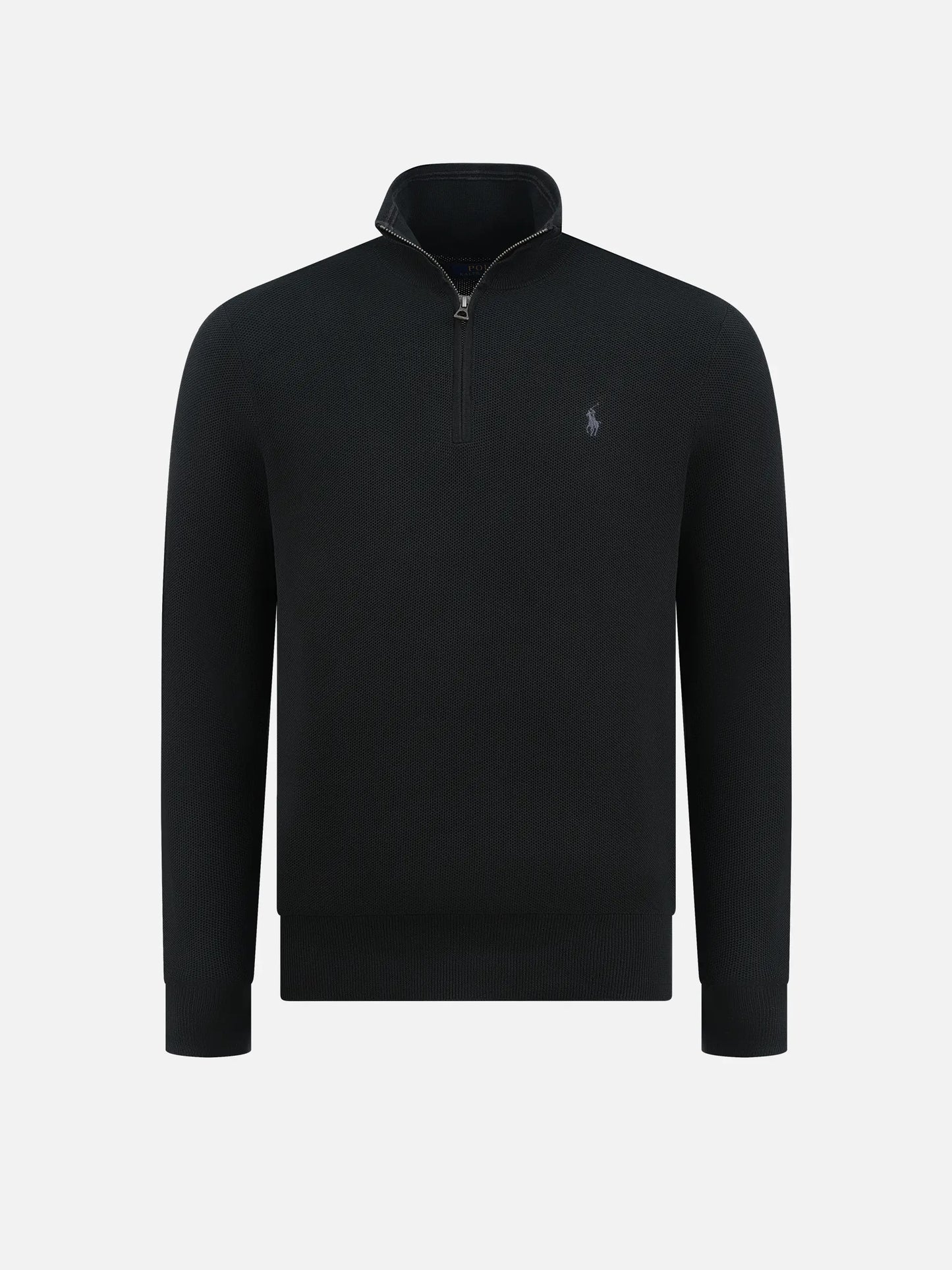 POLO RALPH LAUREN - Quarter-Zip-Pullover aus Baumwollpiqué für Herren Schwarz - Black
