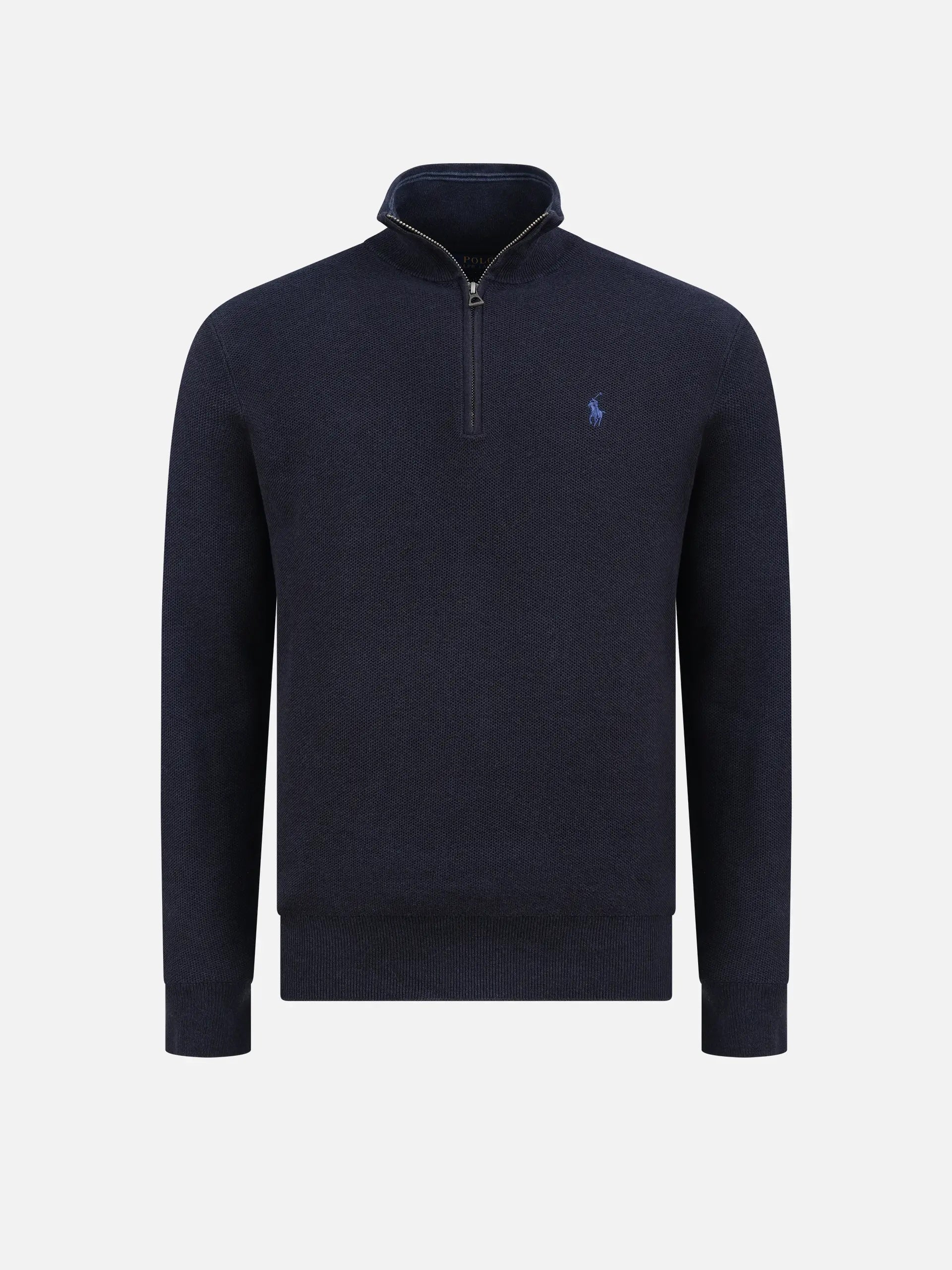 POLO RALPH LAUREN - Quarter-Zip-Pullover aus Baumwollpiqué für Herren Navyblau - Navy blue