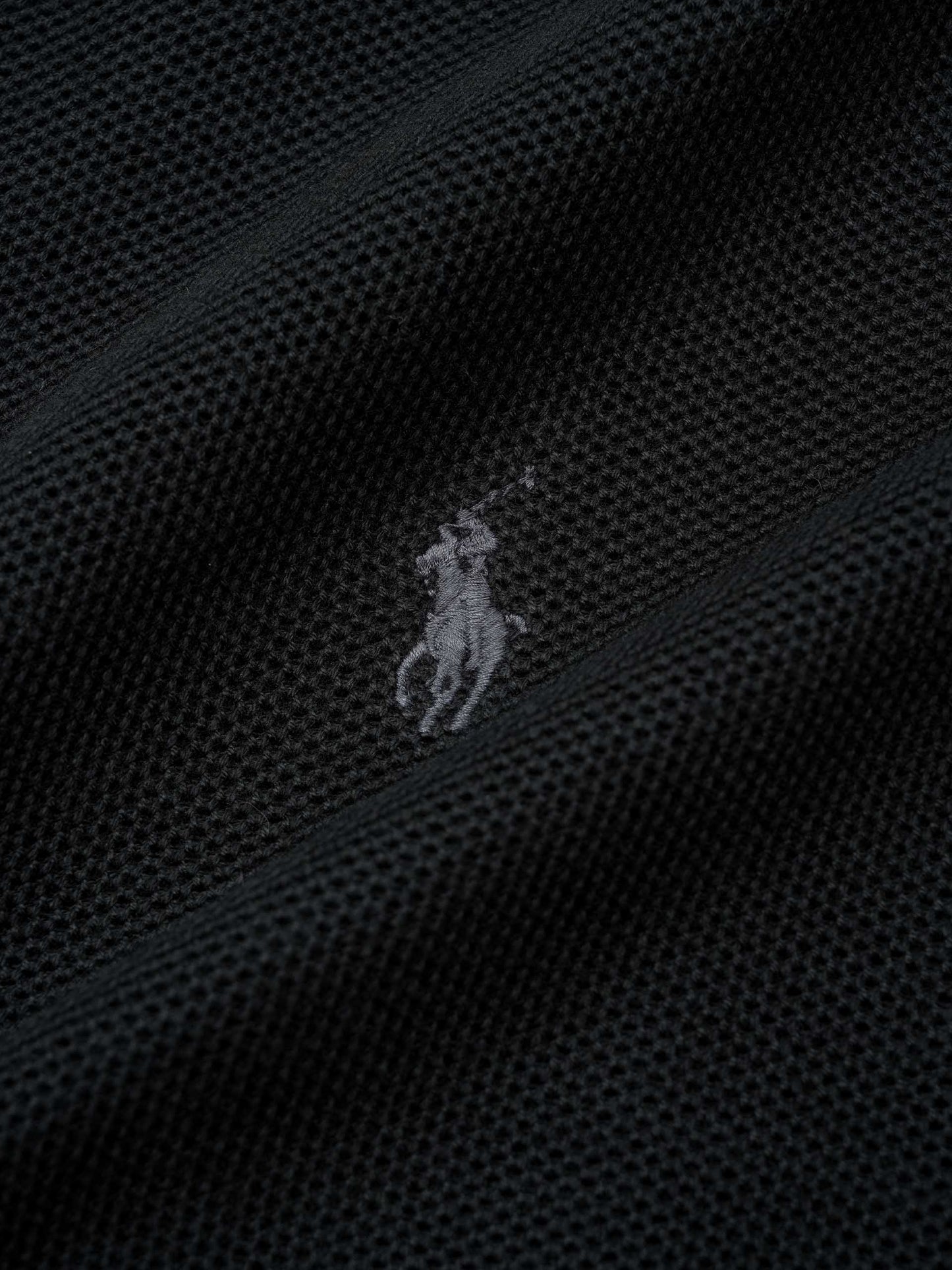 POLO RALPH LAUREN - Quarter-Zip-Pullover aus Baumwollpiqué für Herren Schwarz - Black