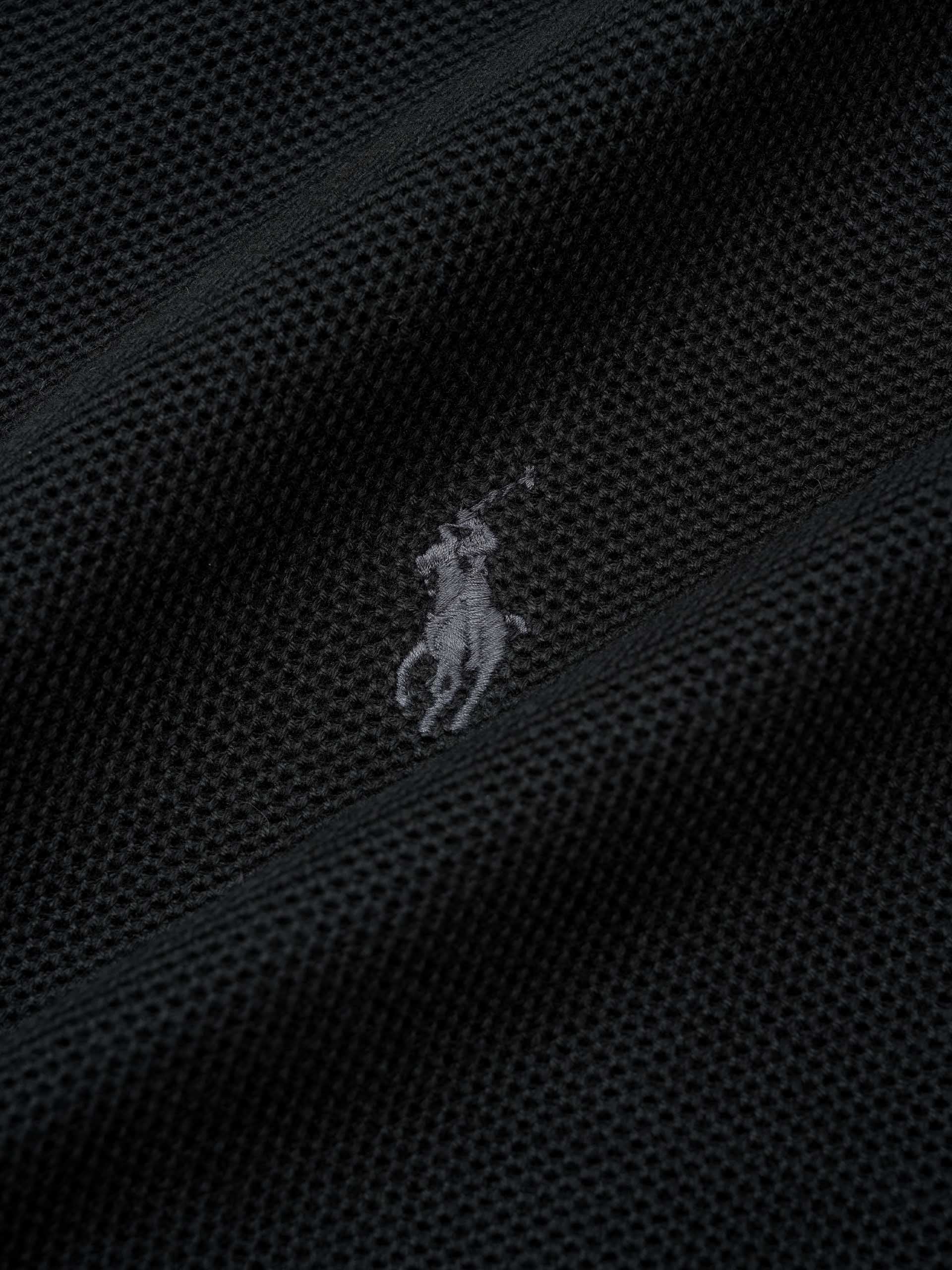 POLO RALPH LAUREN - Quarter-Zip-Pullover aus Baumwollpiqué für Herren Schwarz - Black